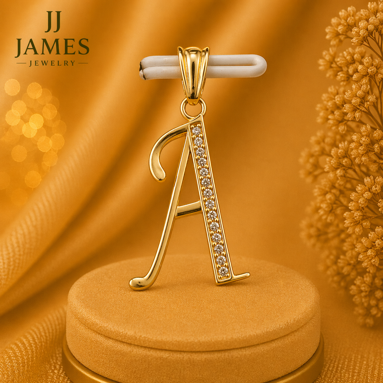 10K Yellow Gold Initial A Pendant – Personalized Letter Necklace Charm