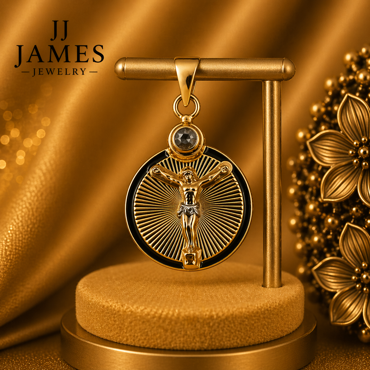 14K Yellow Gold Jesus Charms – Religious Gold Pendant Collection