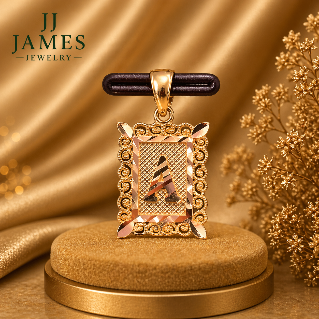 10K Yellow Gold Initial A Pendant – Personalized Letter Necklace Charm