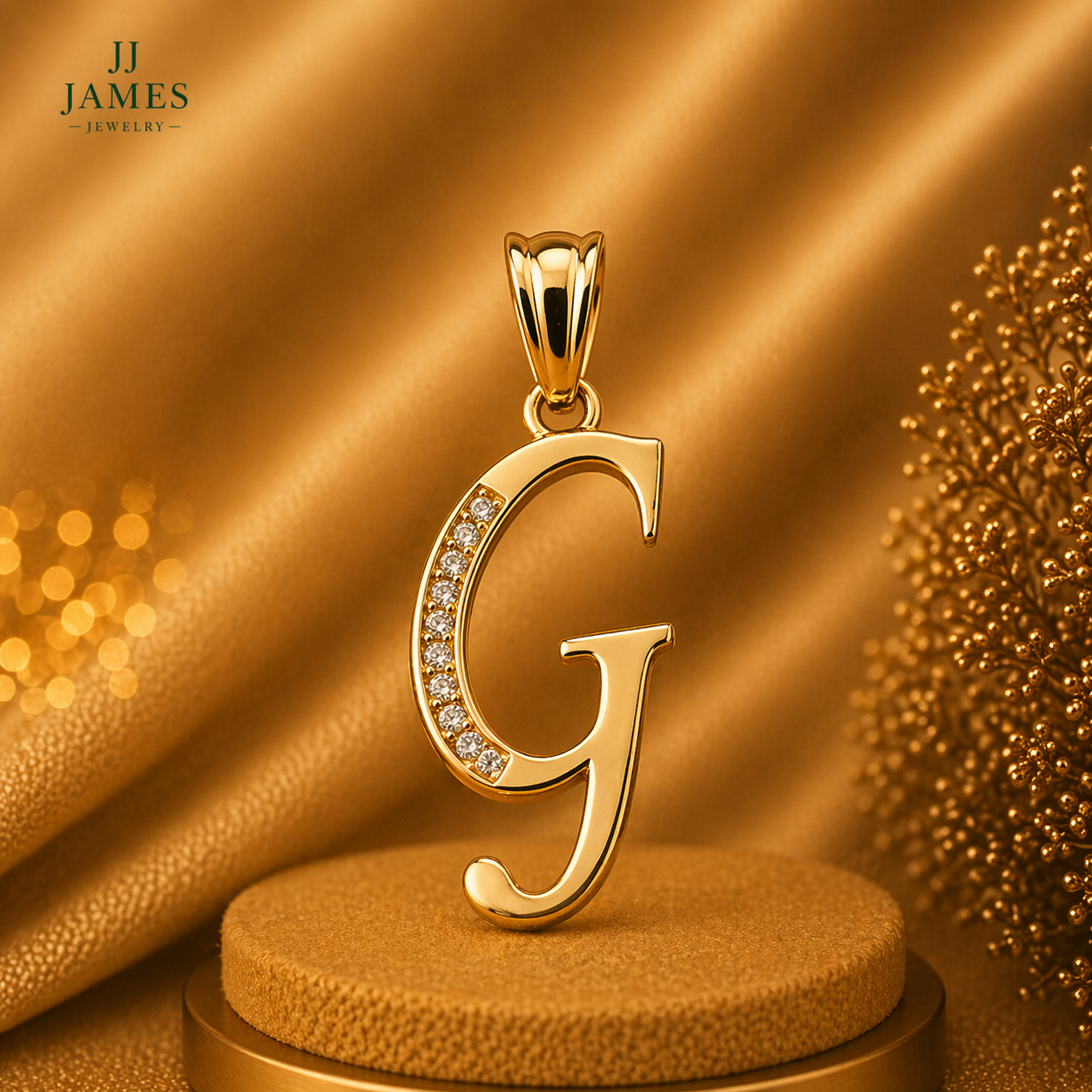 10K Yellow Gold Initial G Pendant – Personalized Letter Necklace Charm