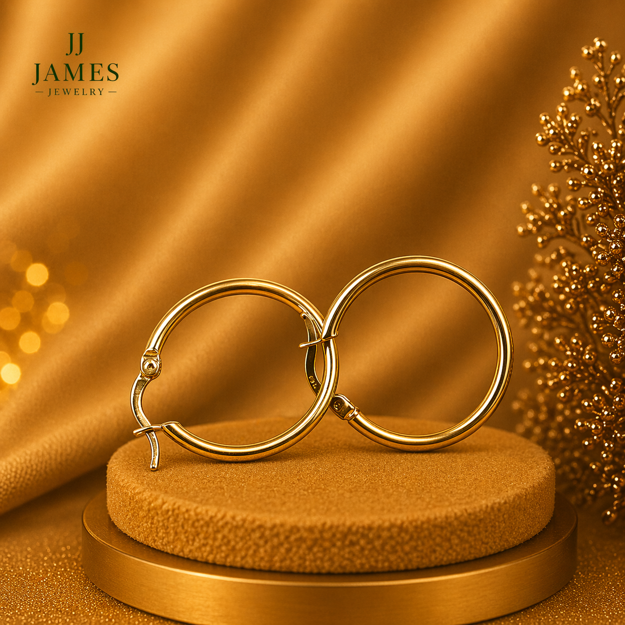 14K Yellow Gold Hoop Earrings – Classic Lightweight Gold Hoops Jewelry