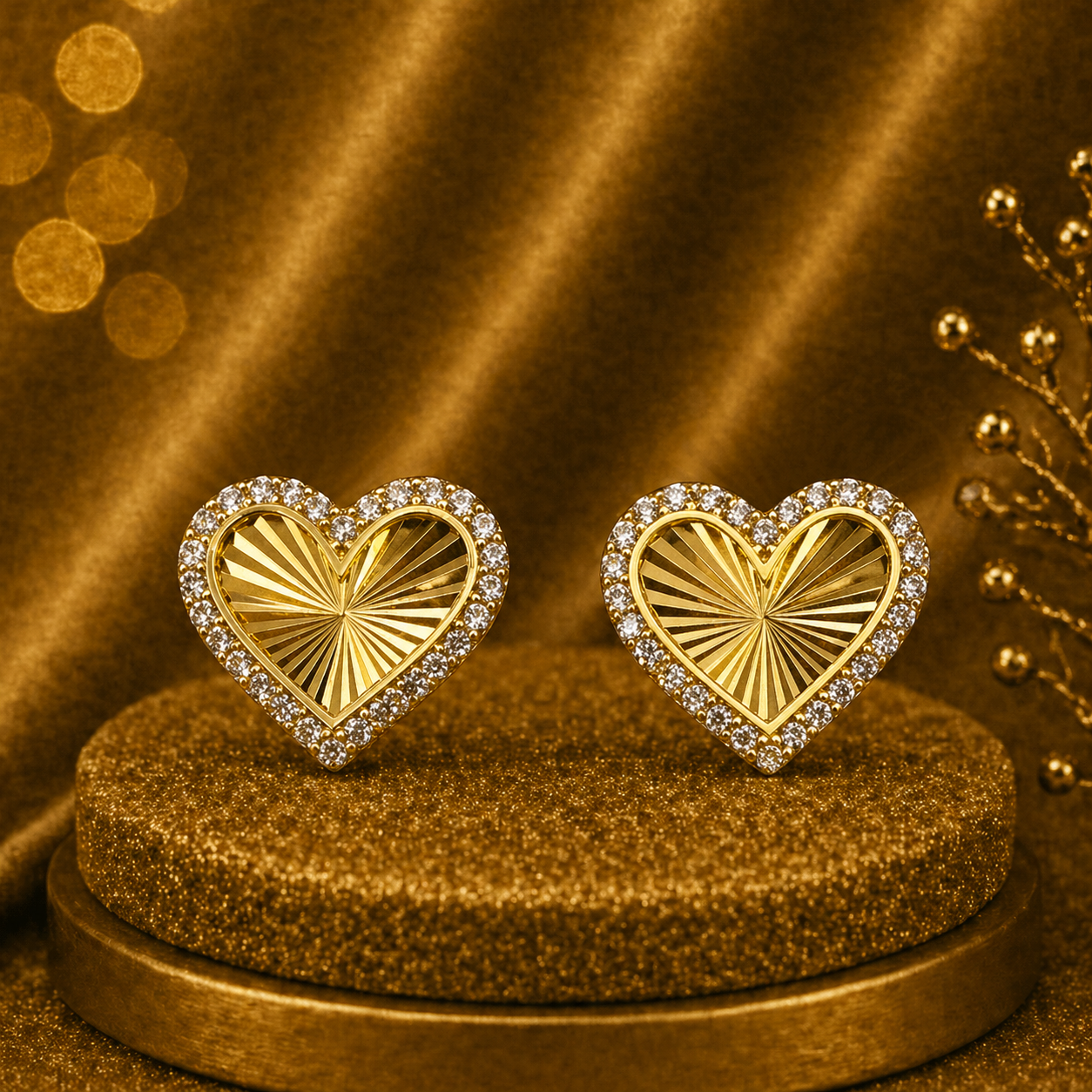 14K Yellow Gold Earrings Classic Elegant Jewelry Women Lightweight