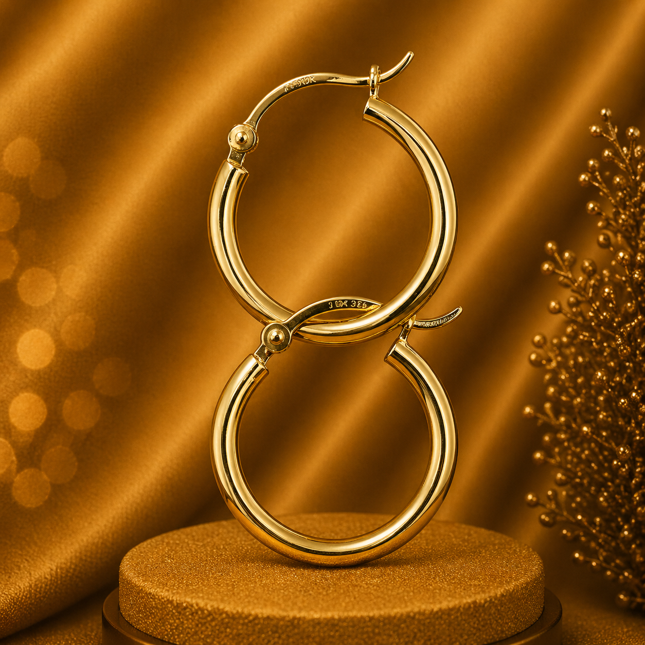 10K Yellow Gold Hoop Earrings – Classic Lightweight Gold Hoops Jewelry