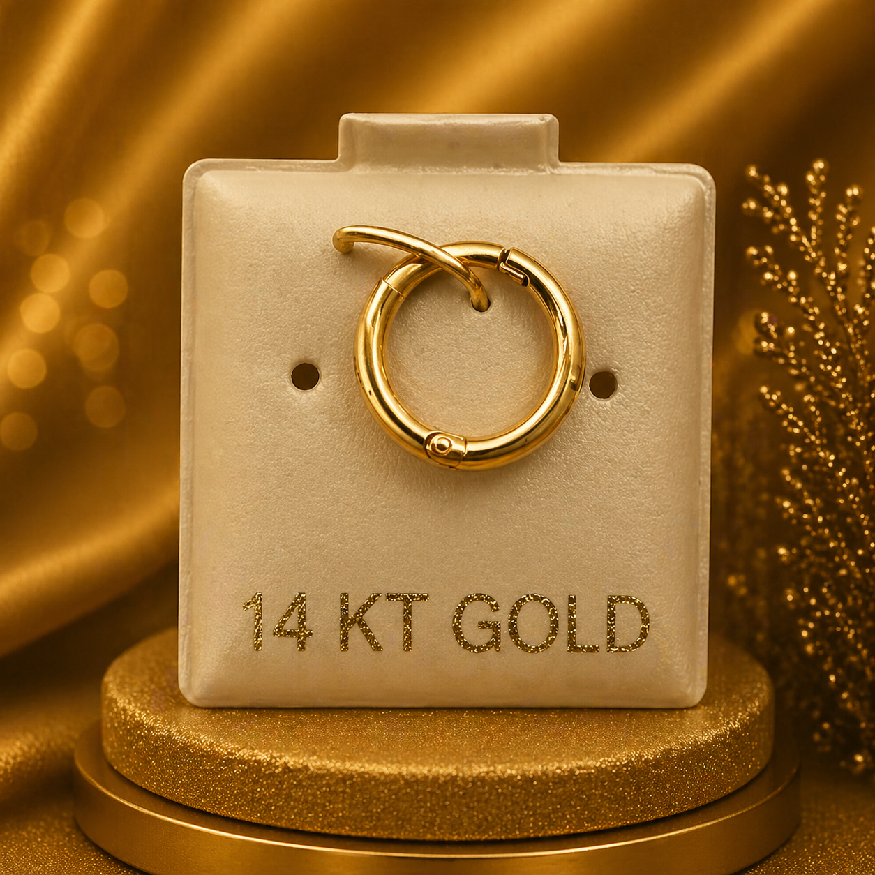 14K Yellow Gold Pilsner Nose Stud – Elegant Gold Nose Jewelry