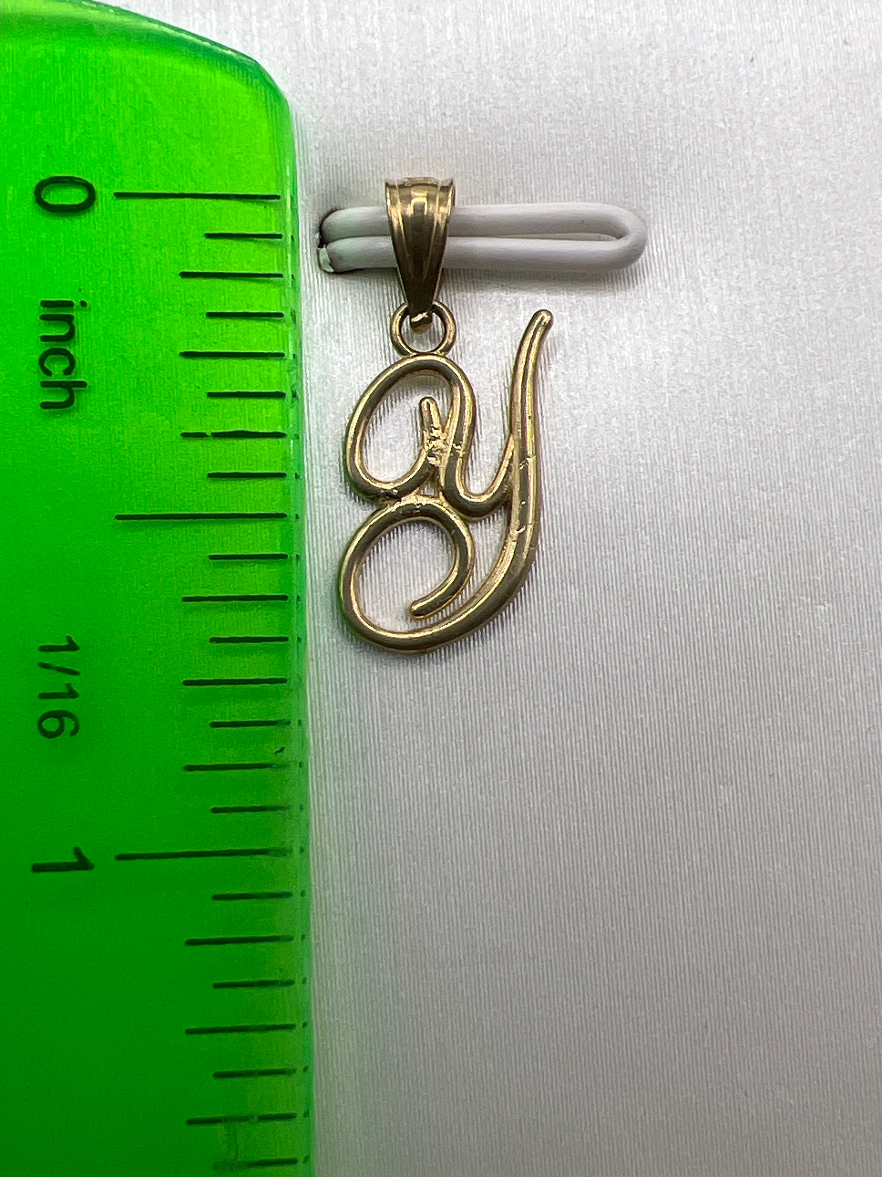 10K Yellow Gold Initial Y Pendant – Personalized Letter Necklace Charm