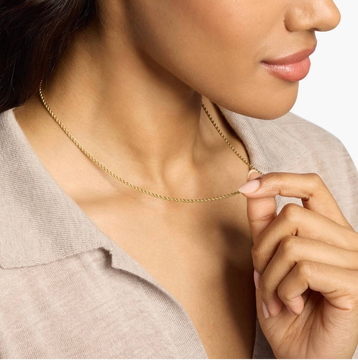10K Yellow Gold Rope Chain 18” – 2mm Classic Twisted Necklace