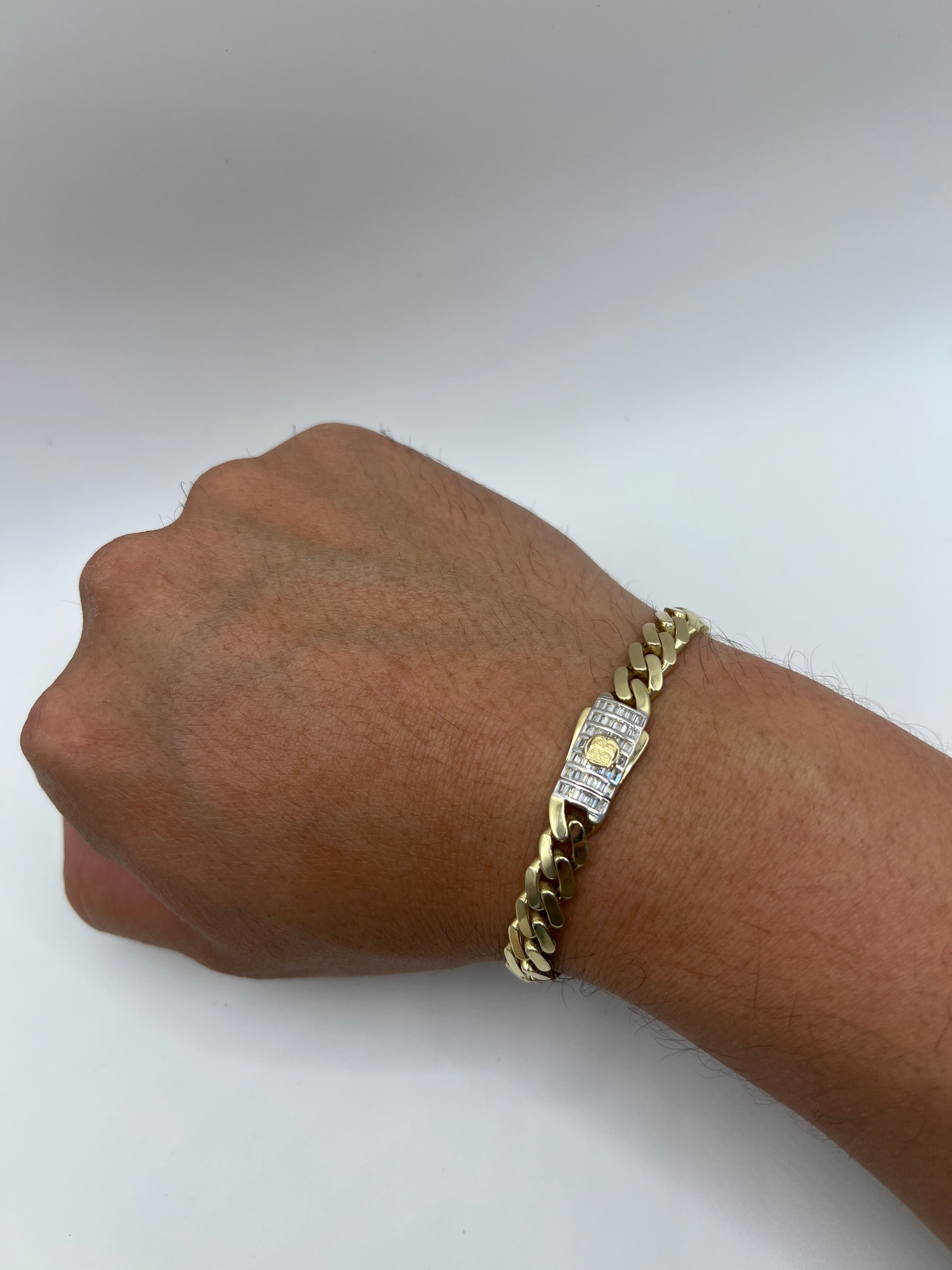 10K Yellow Gold Monaco/Italo Chain 8” – 8mm Classic Twisted Necklace Jewelry
