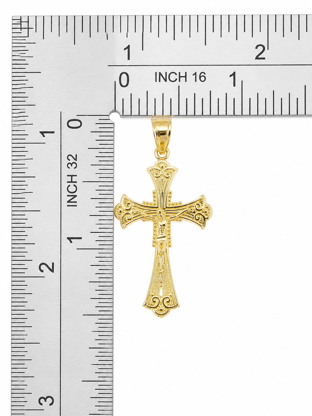10K Yellow Gold Cross Pendant – Classic Faith Religious Necklace Charm