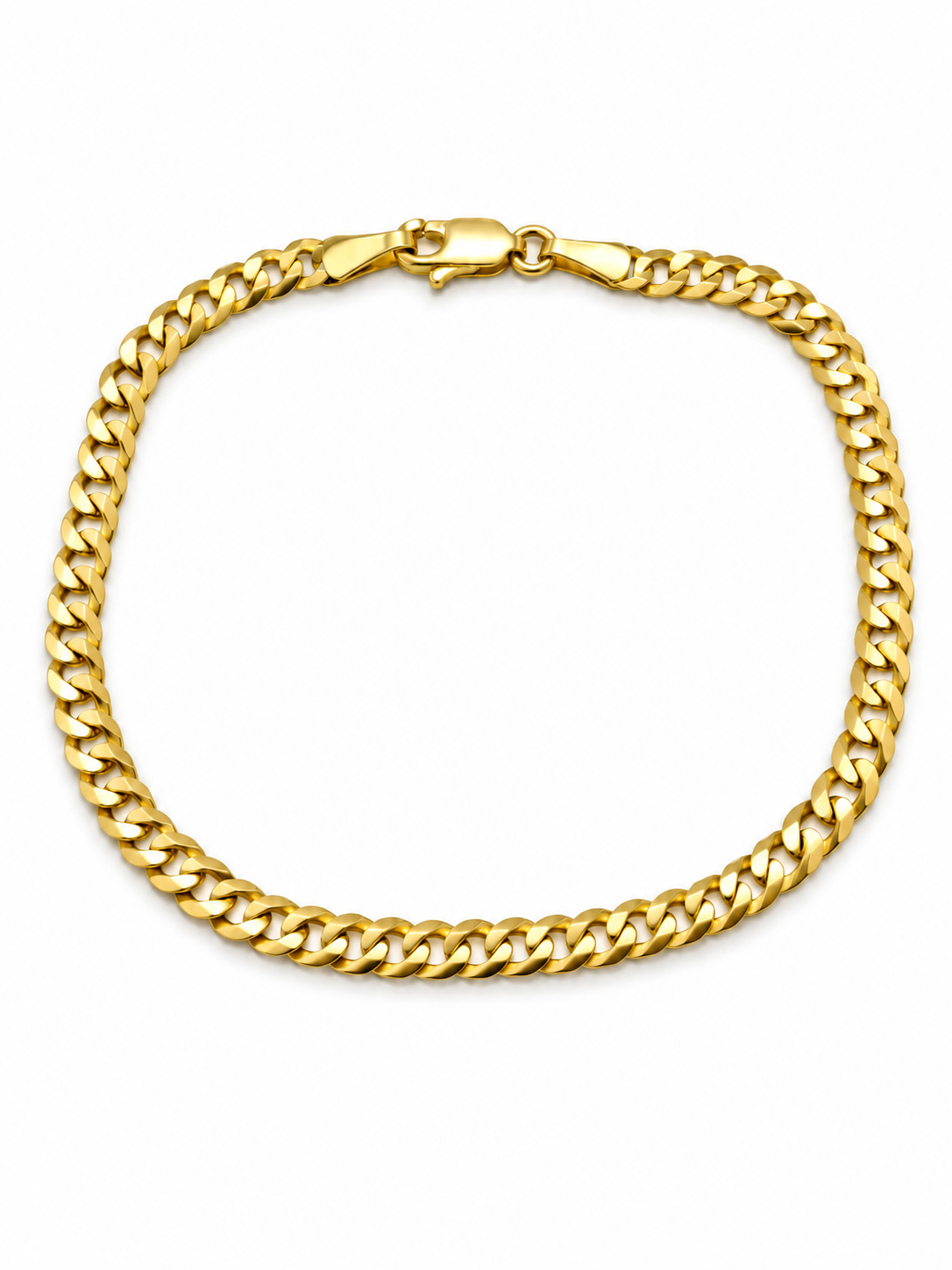 10K Yellow Gold Solid Cuban Bracelet 3.5 mm, Size “7”