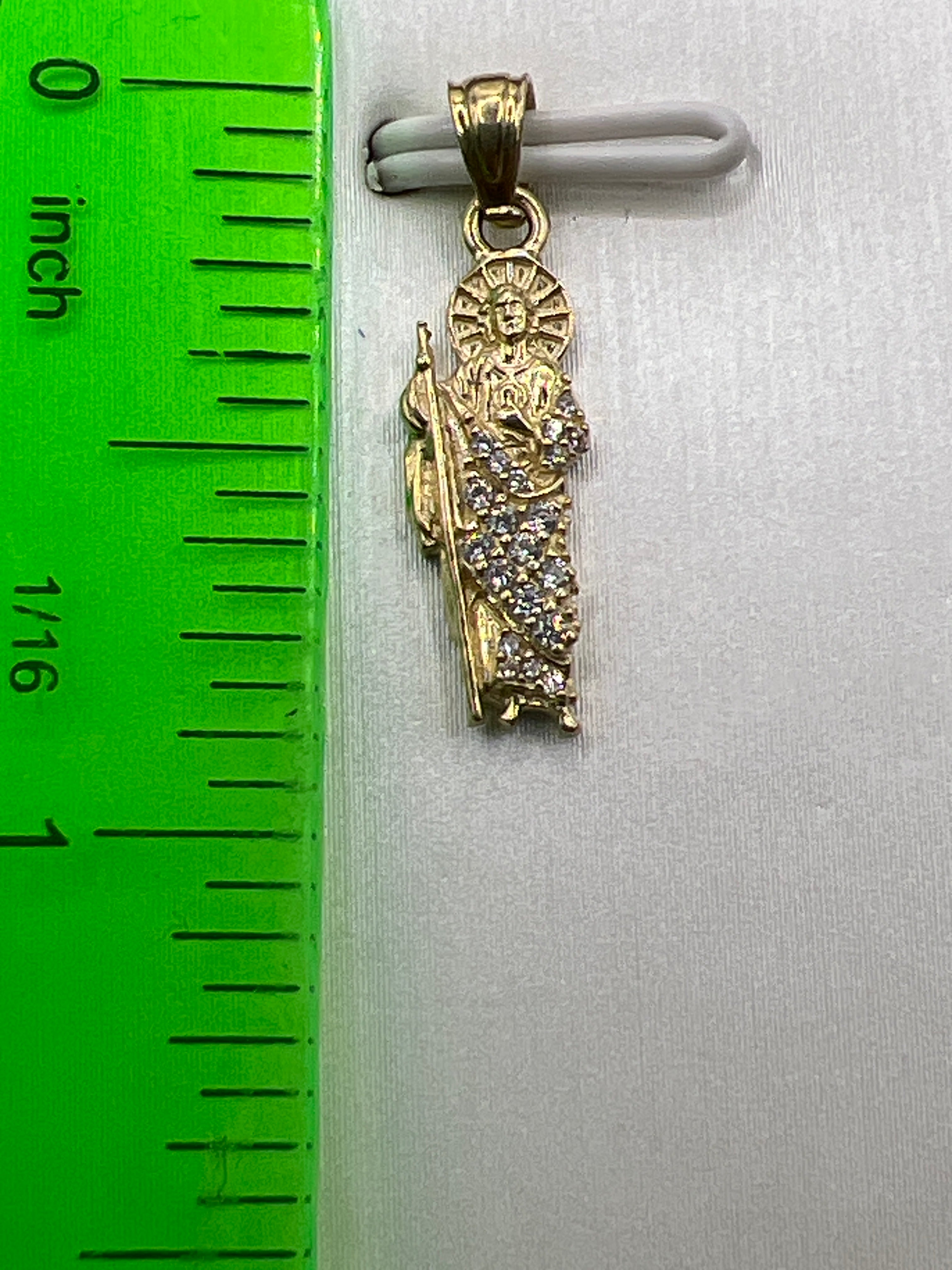 10K Yellow Gold St. Jude Pendant – Classic Religious Charm Necklace Pendant