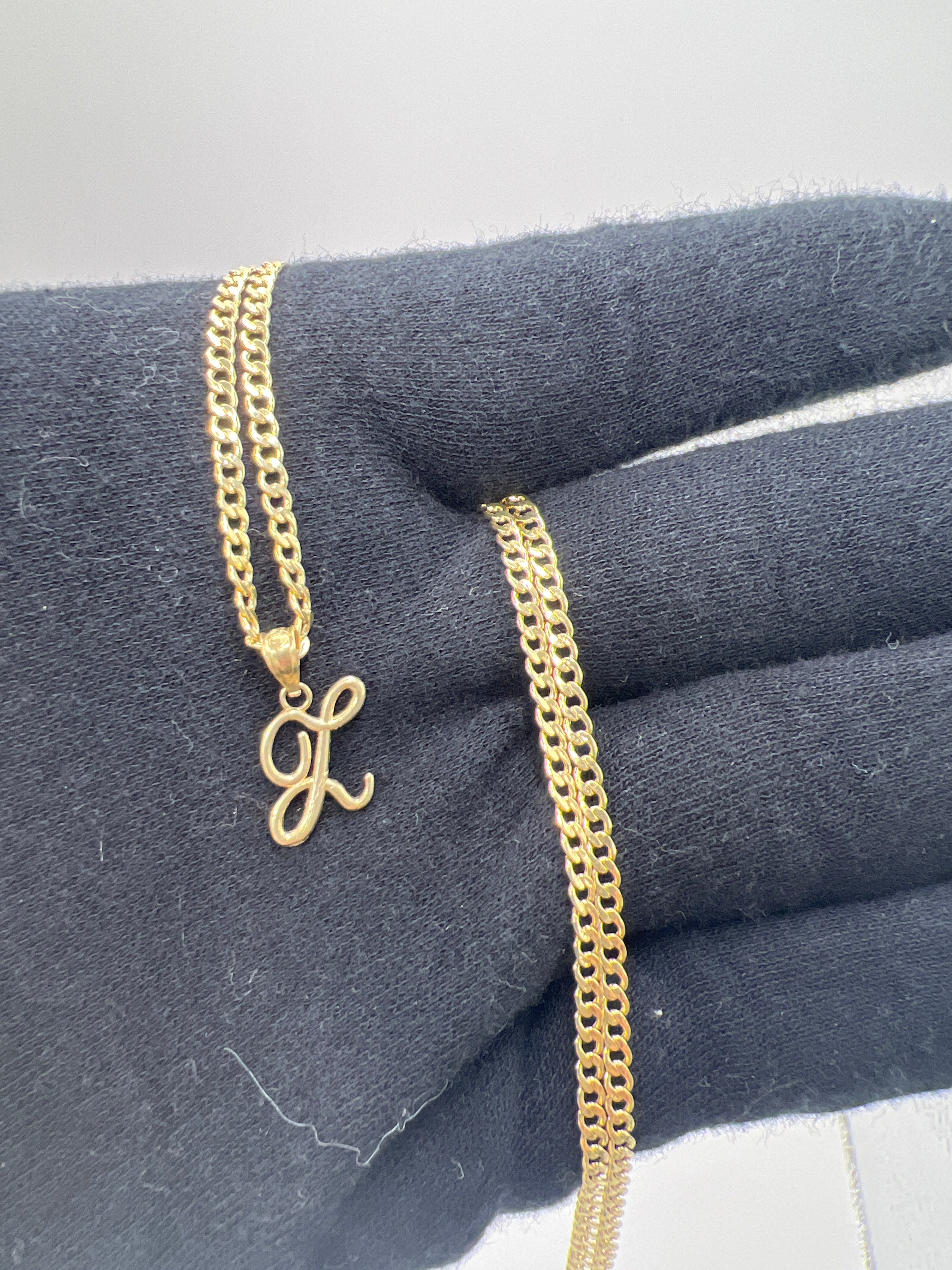 10K Yellow Gold Initial L Pendant – Personalized Letter Necklace Charm