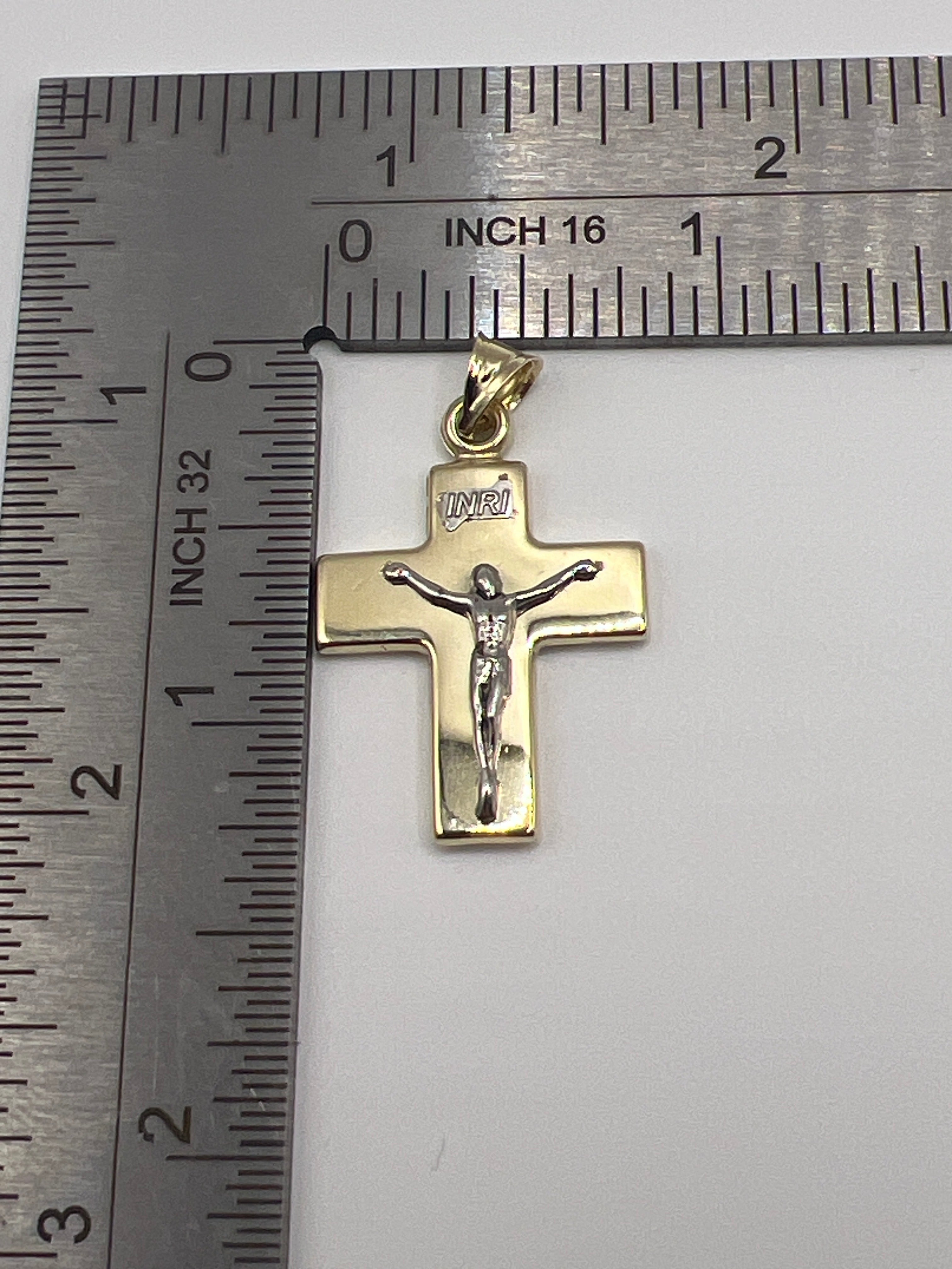 10K Yellow Gold Cross Pendant – Classic Faith Religious Necklace Charm