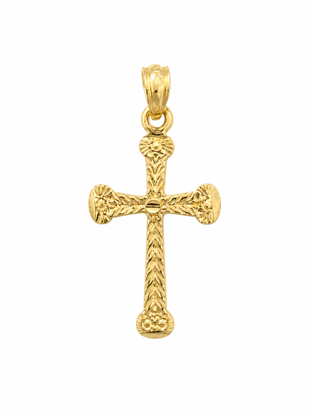 10K Yellow Gold Cross Pendant – Classic Faith Religious Necklace Charm