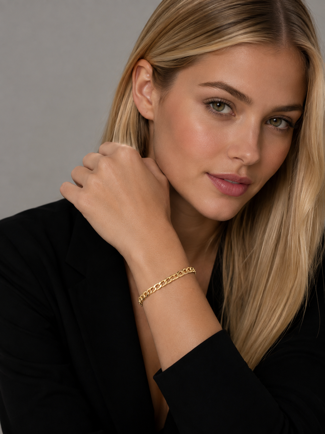 10K Yellow Gold Solid Cuban Bracelet 3.5 mm, Size “7”
