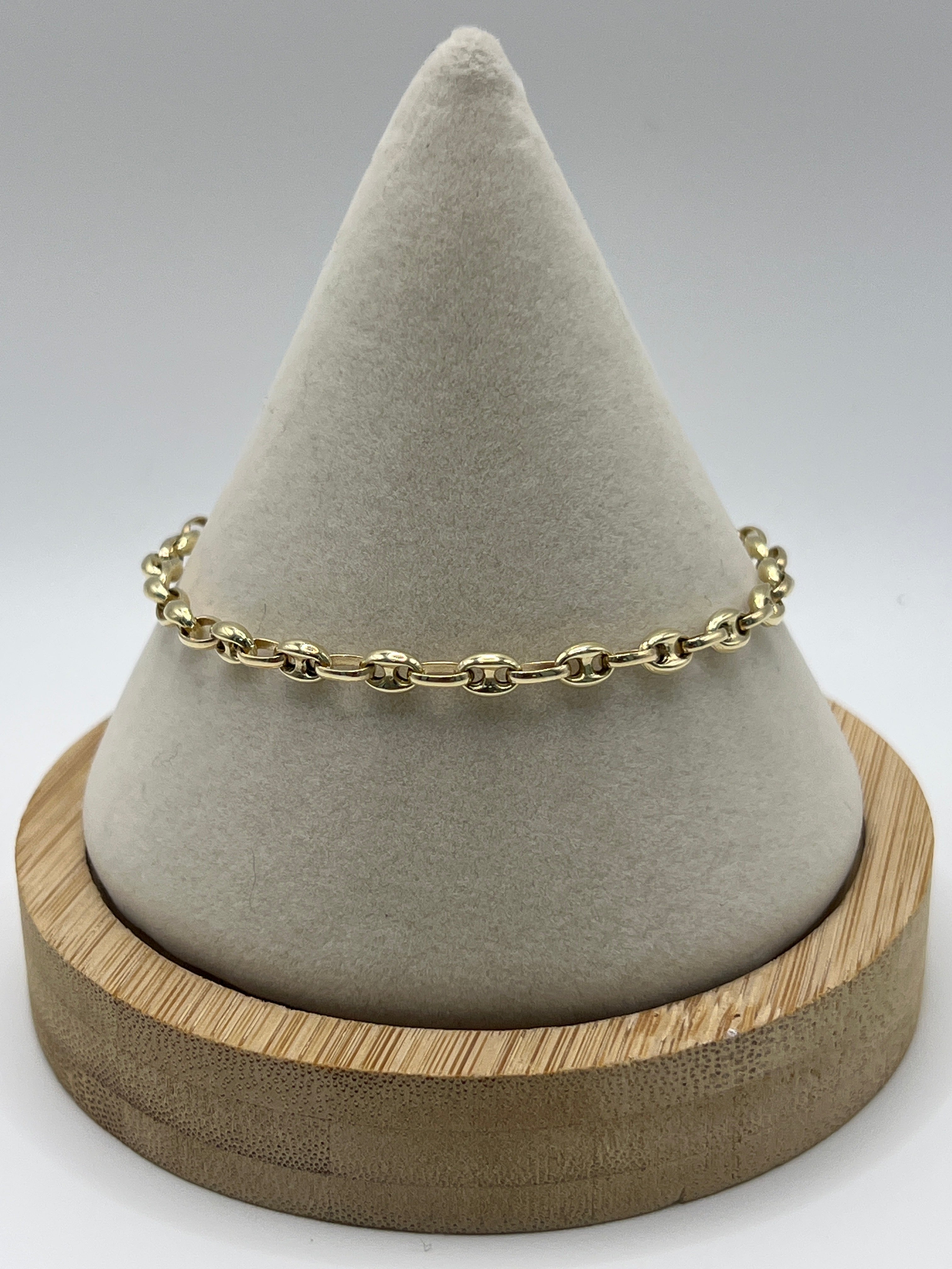 10K Yellow Gold GG Bracelet 7.5" – 4mm Classic Link Bracelet