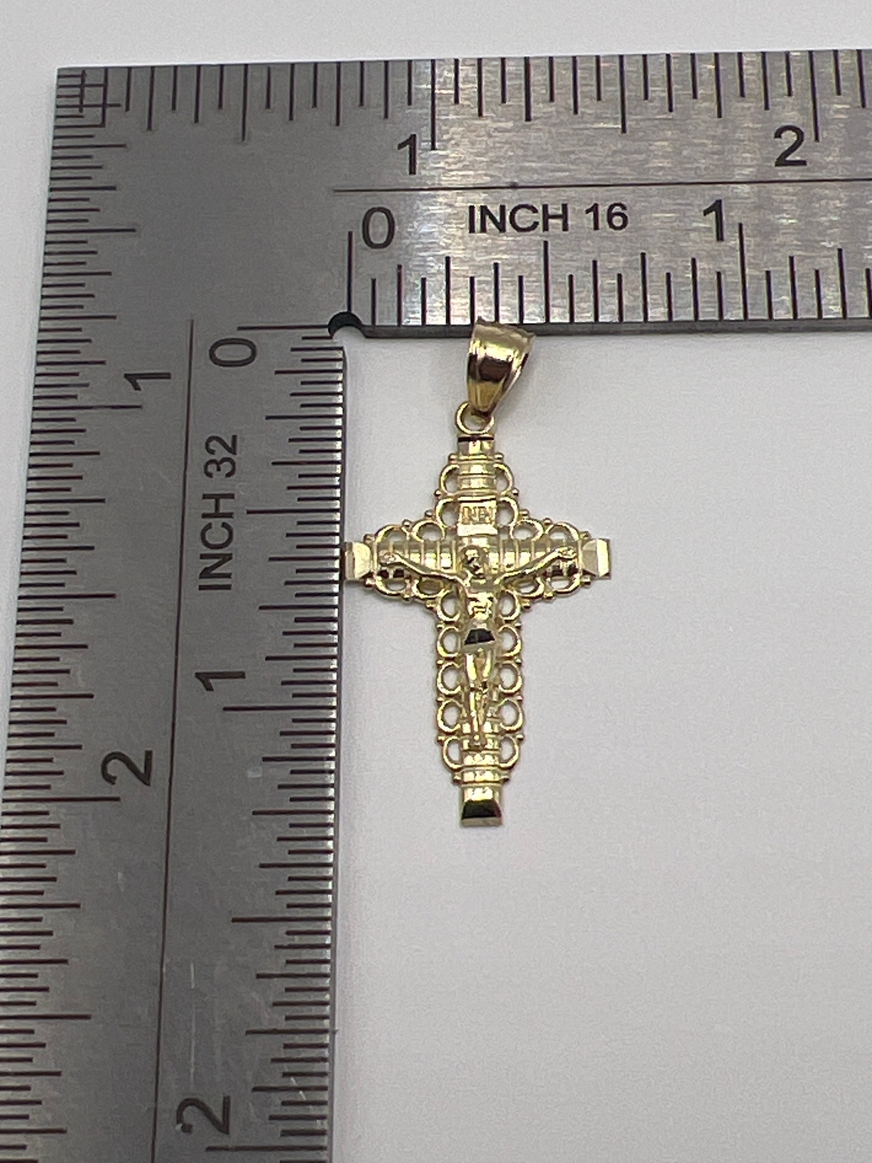 10K Yellow Gold Cross Pendant – Classic Faith Religious Necklace Charm