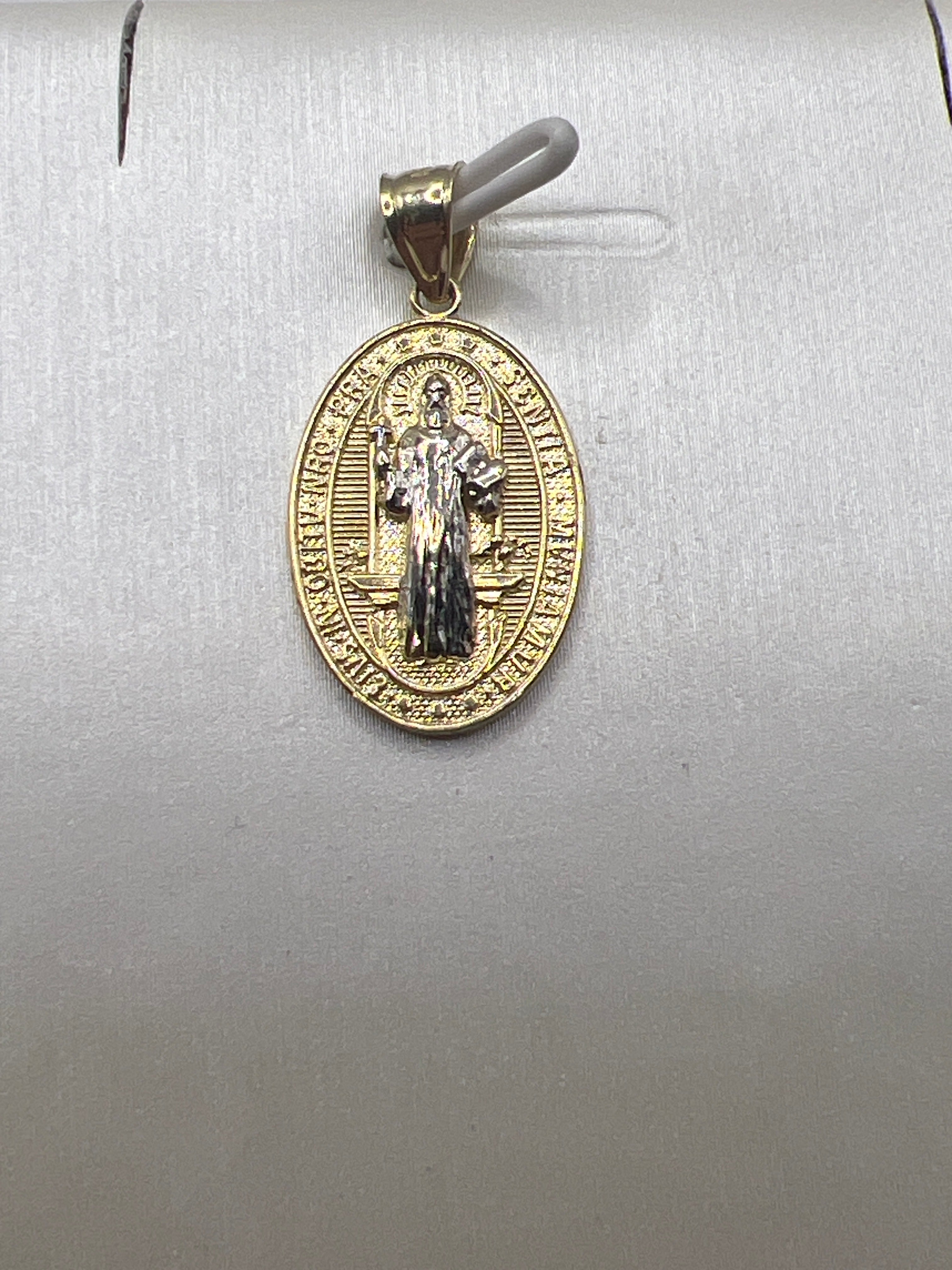10K Yellow Gold St. Benedict Pendant – Religious Protection Medal Charm