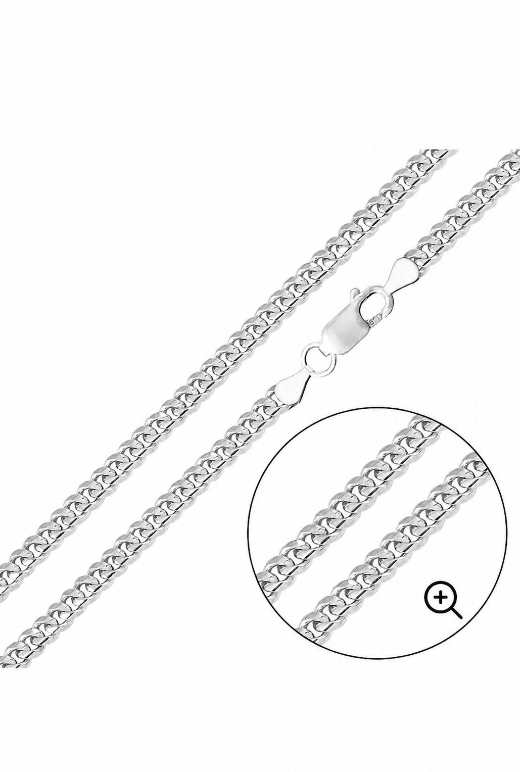 925 Sterling Silver Miami Cuban Link Chain – 3mm 16 Inch Classic Cuban Necklace