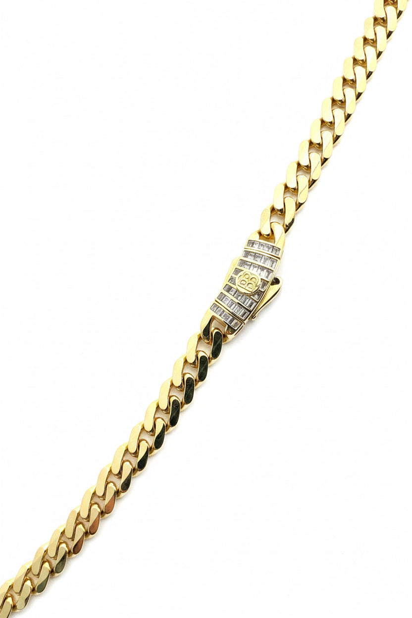 10K Yellow Gold Monaco/Italo Chain 22” – 6mm Classic Twisted Necklace Jewelry