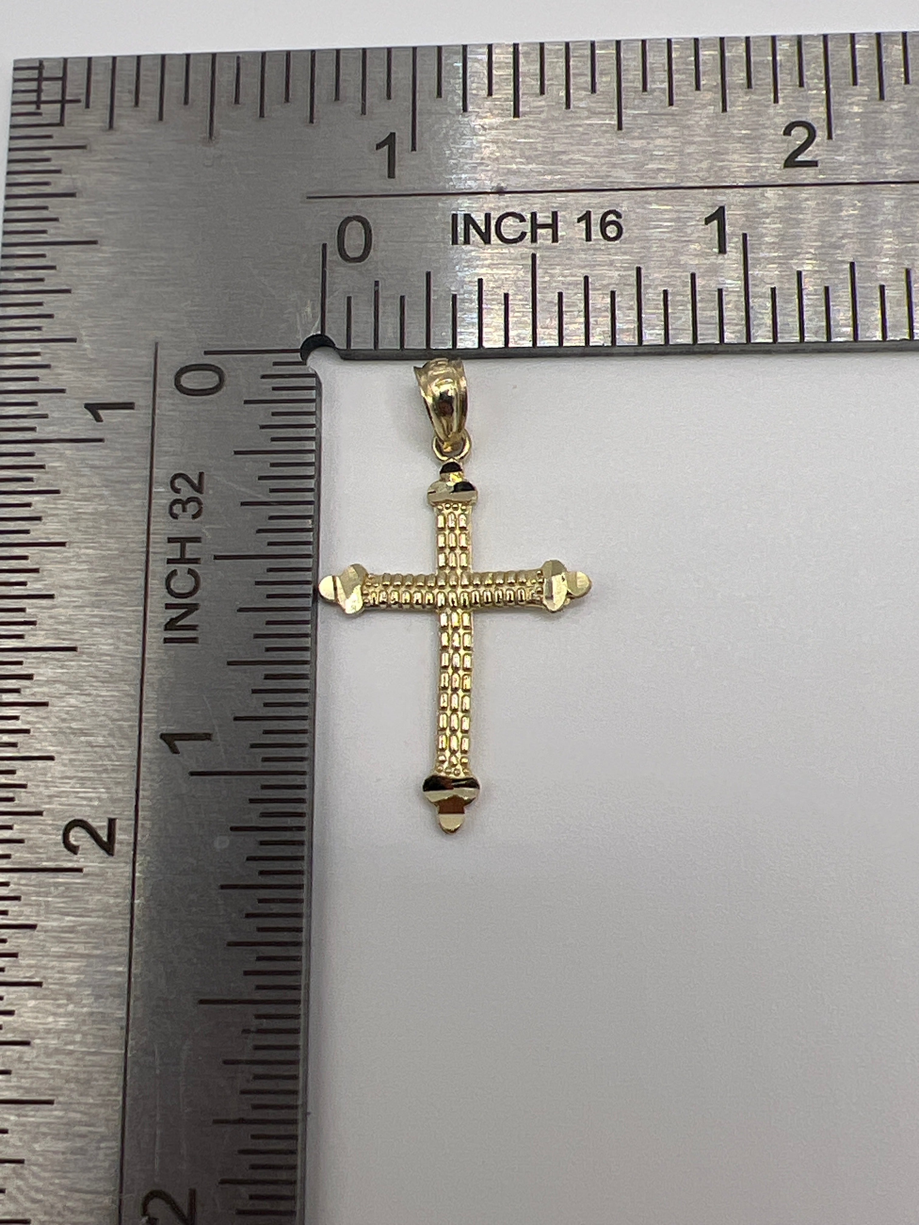 10K Yellow Gold Cross Pendant – Classic Faith Religious Necklace Charm