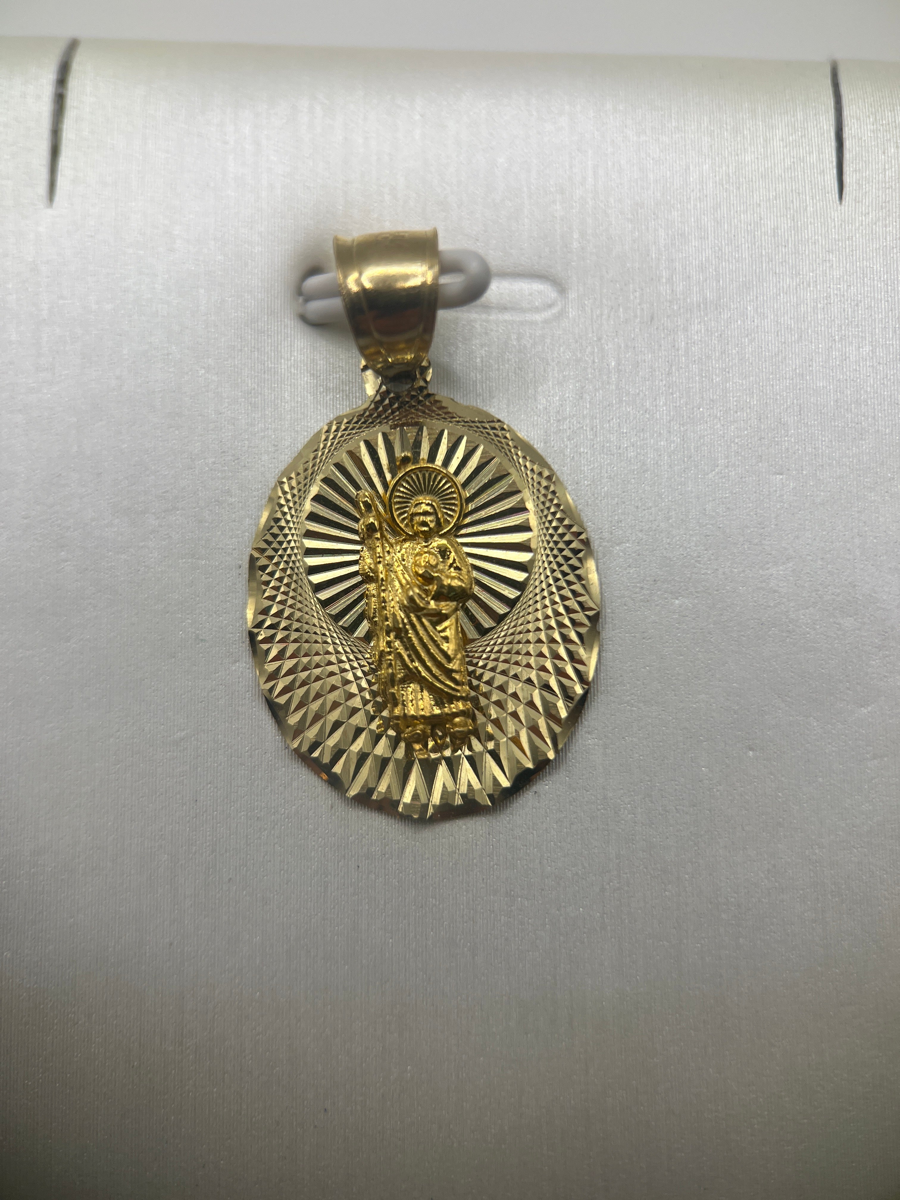 10K Yellow Gold St. Jude Pendant – Religious Medallion Jewellery