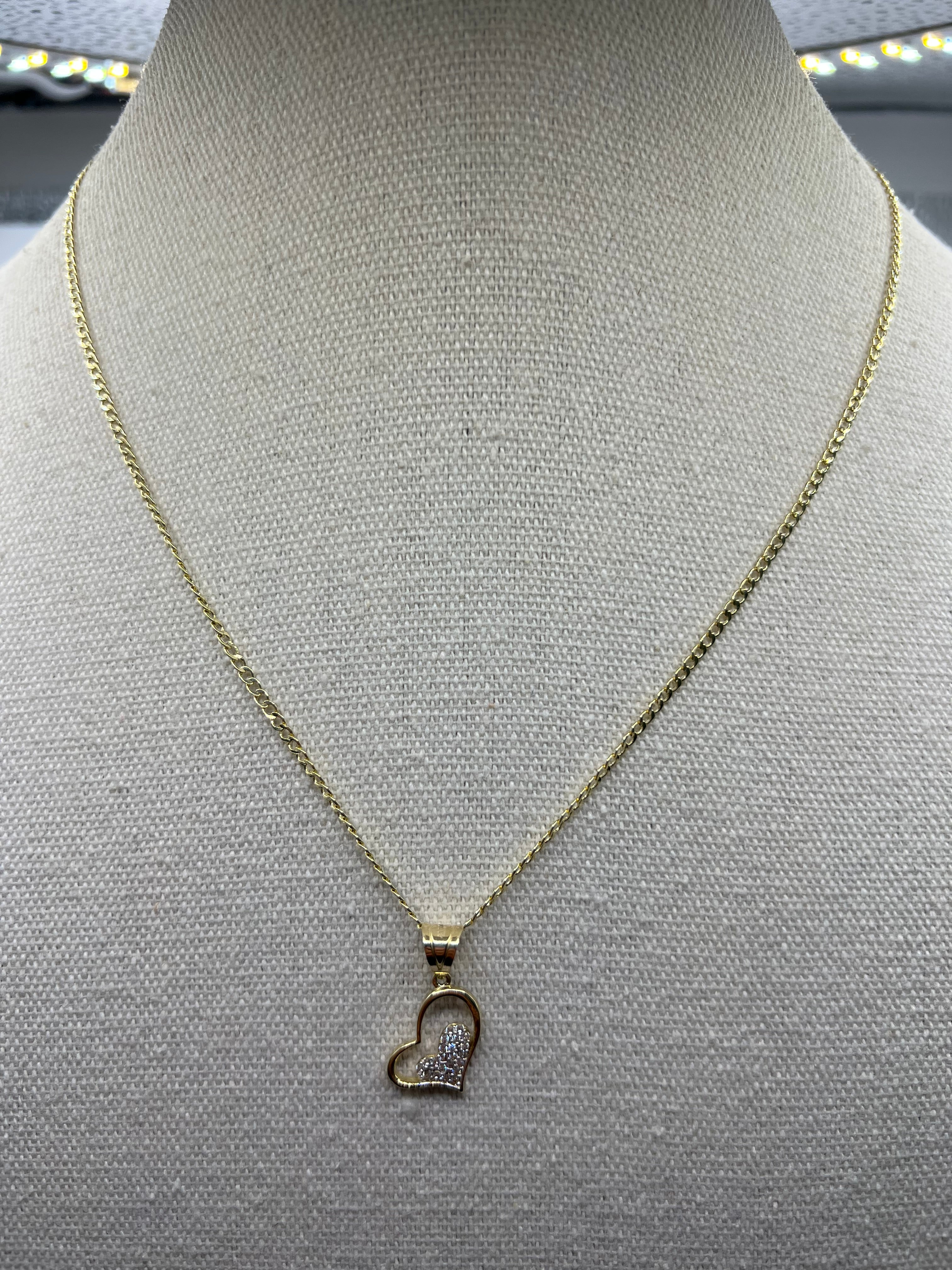 10K Yellow Gold Heart Pendant – Classic Romantic Gold Necklace Charm