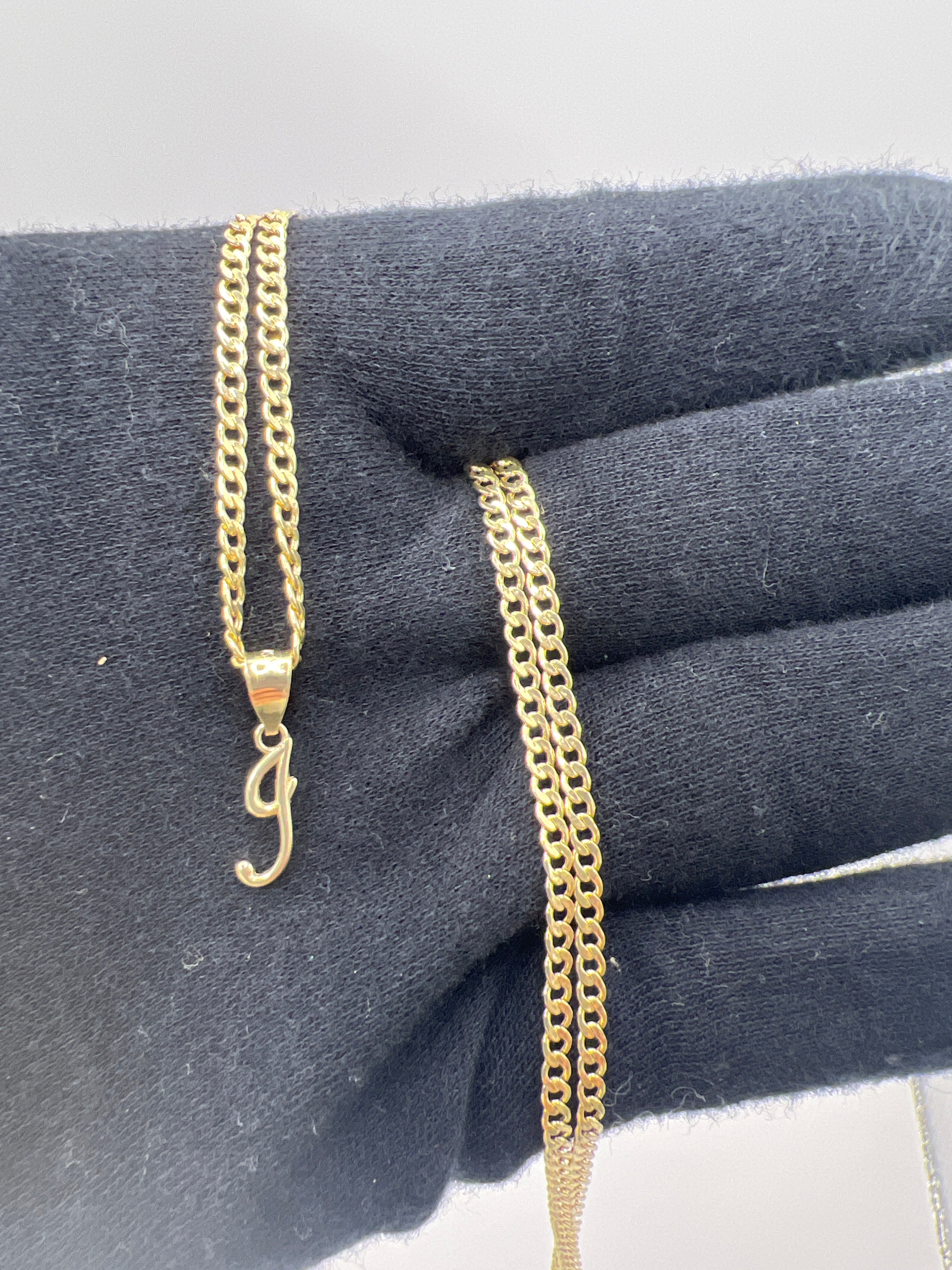10K Yellow Gold Initial J Pendant – Personalized Letter Necklace Charm