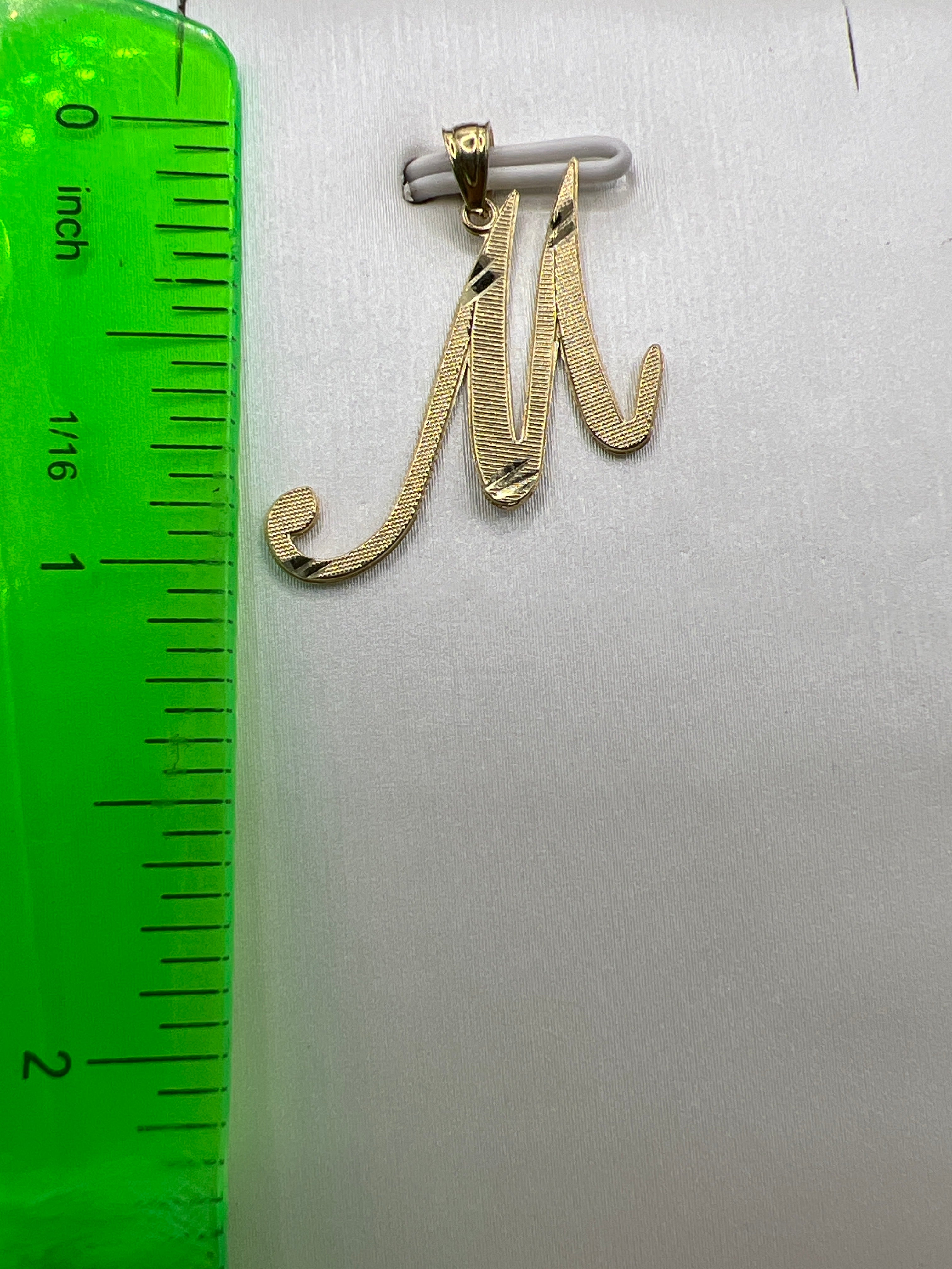 10K Yellow Gold Initial M Pendant – Personalized Letter Necklace Charm