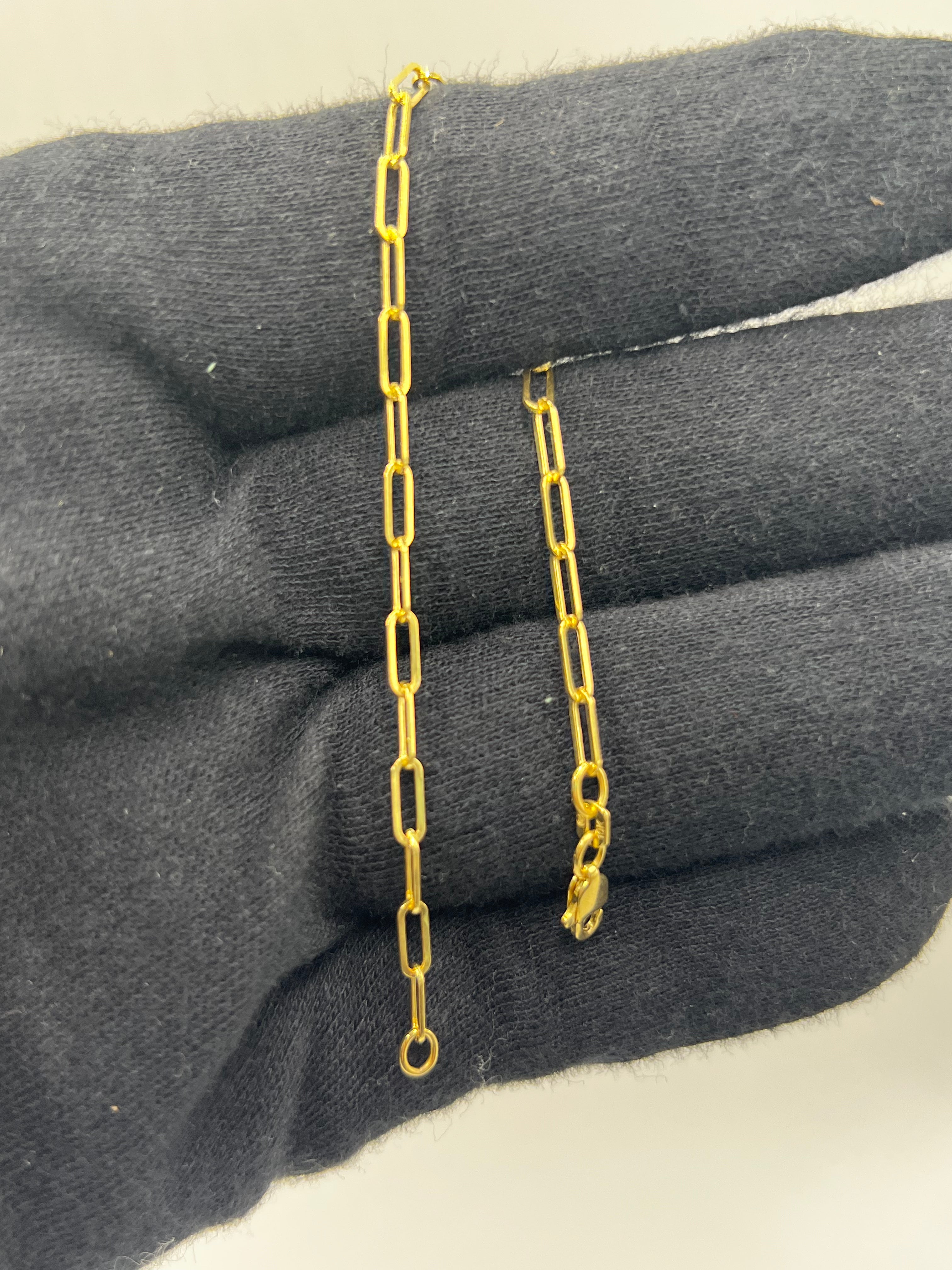 10K Yellow Gold paperclip Bracelet 7" – 2.5mm Classic Link Bracelet
