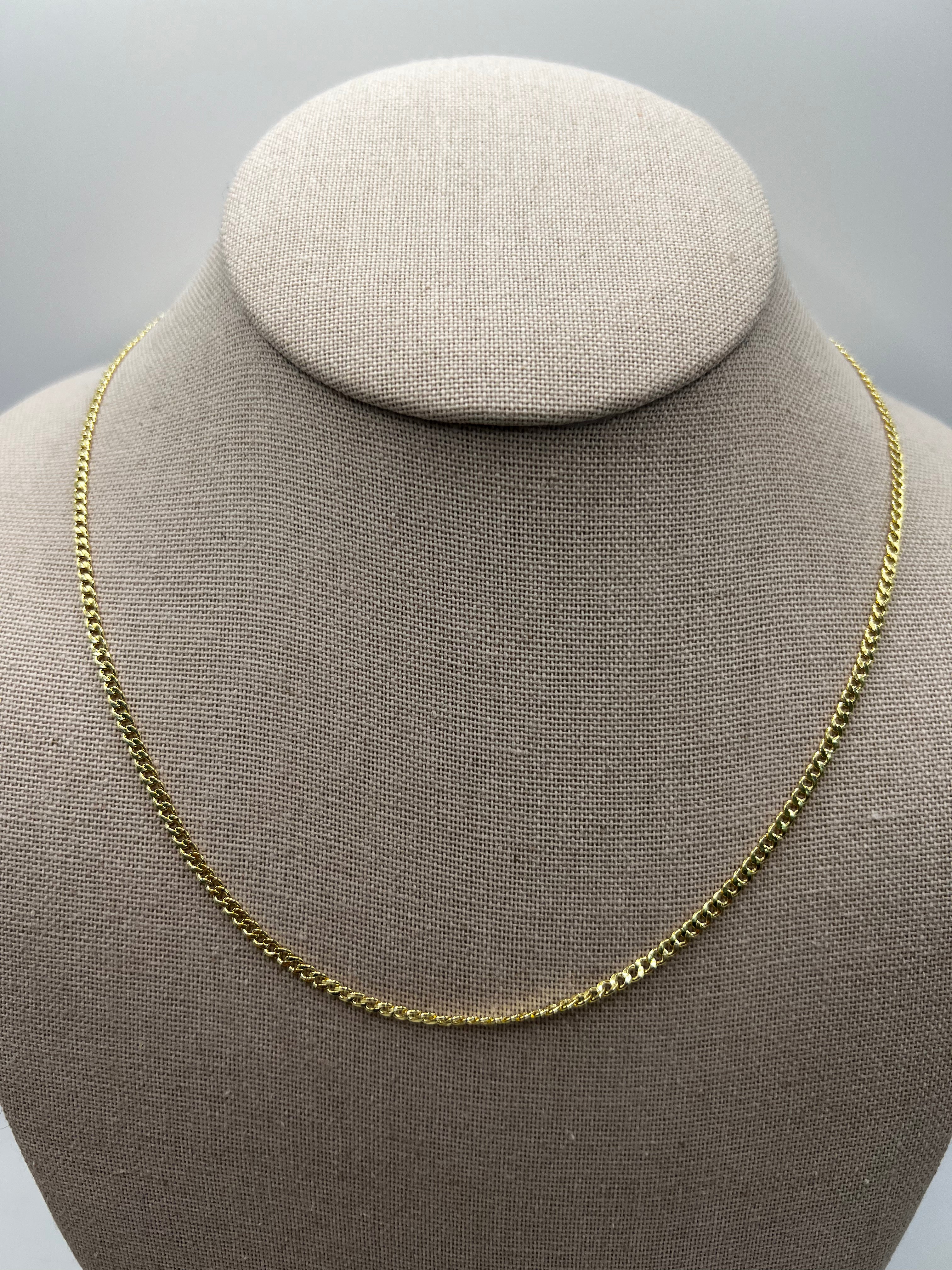 10K Yellow Gold Cuban Chain 18” – 2.5mm Classic Link Necklace Jewelry