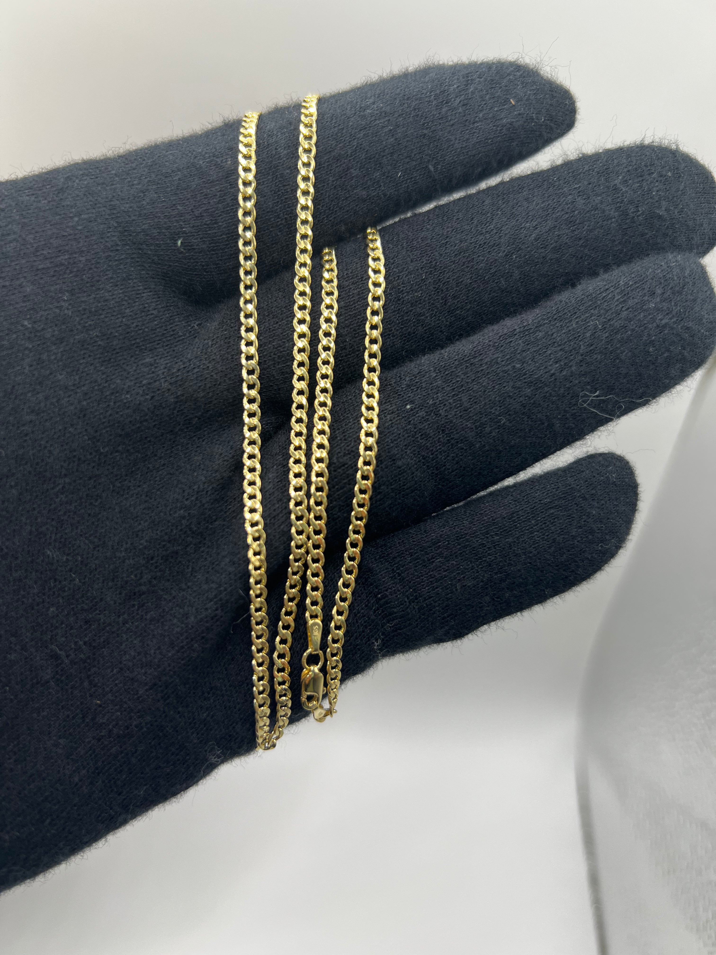 10K Yellow Gold Cuban Chain 18” – 2.5mm Classic Link Necklace Jewelry