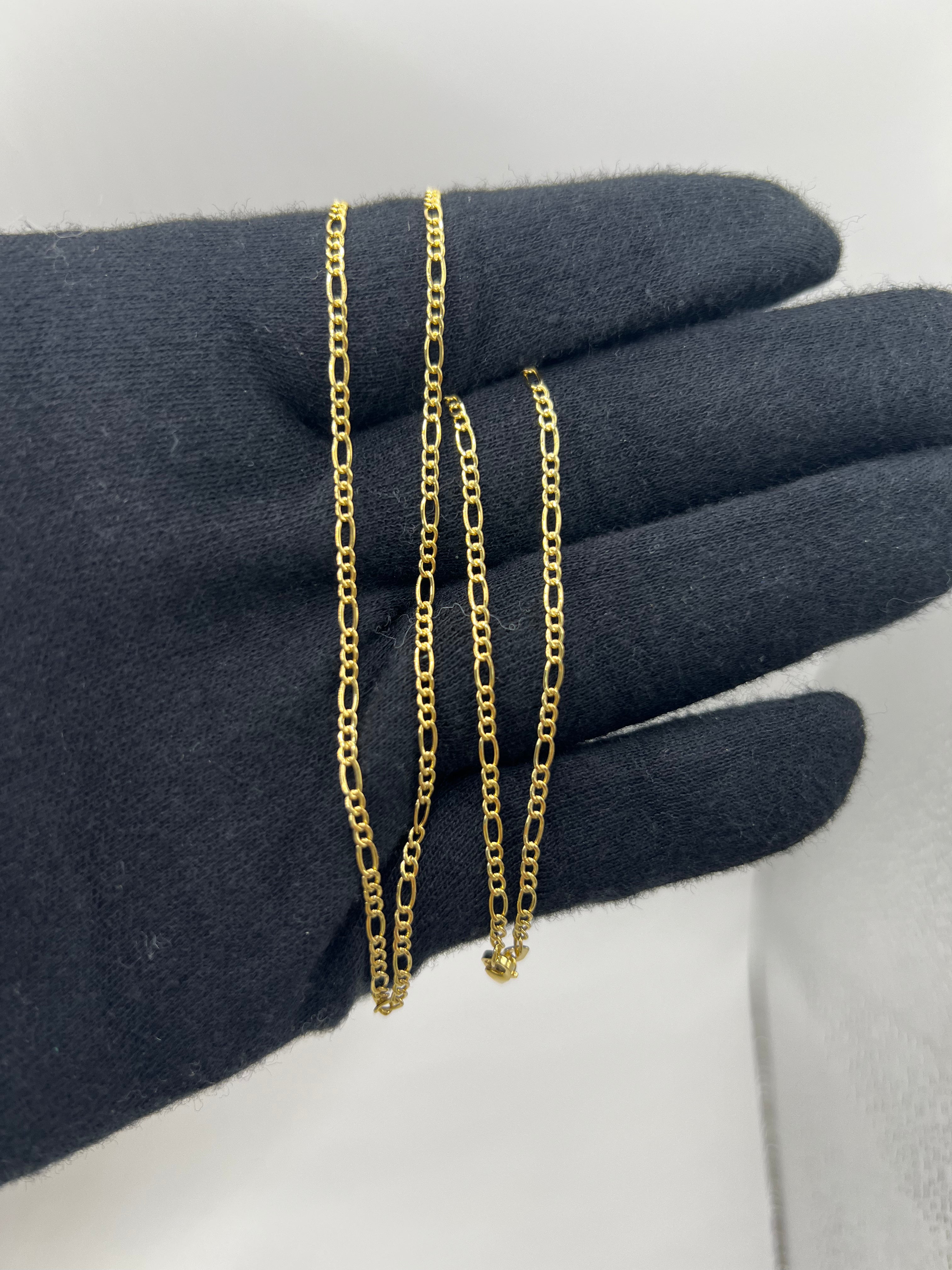 10K Yellow Gold Figaro Chain 18” – 2mm Classic Link Necklace Jewelry