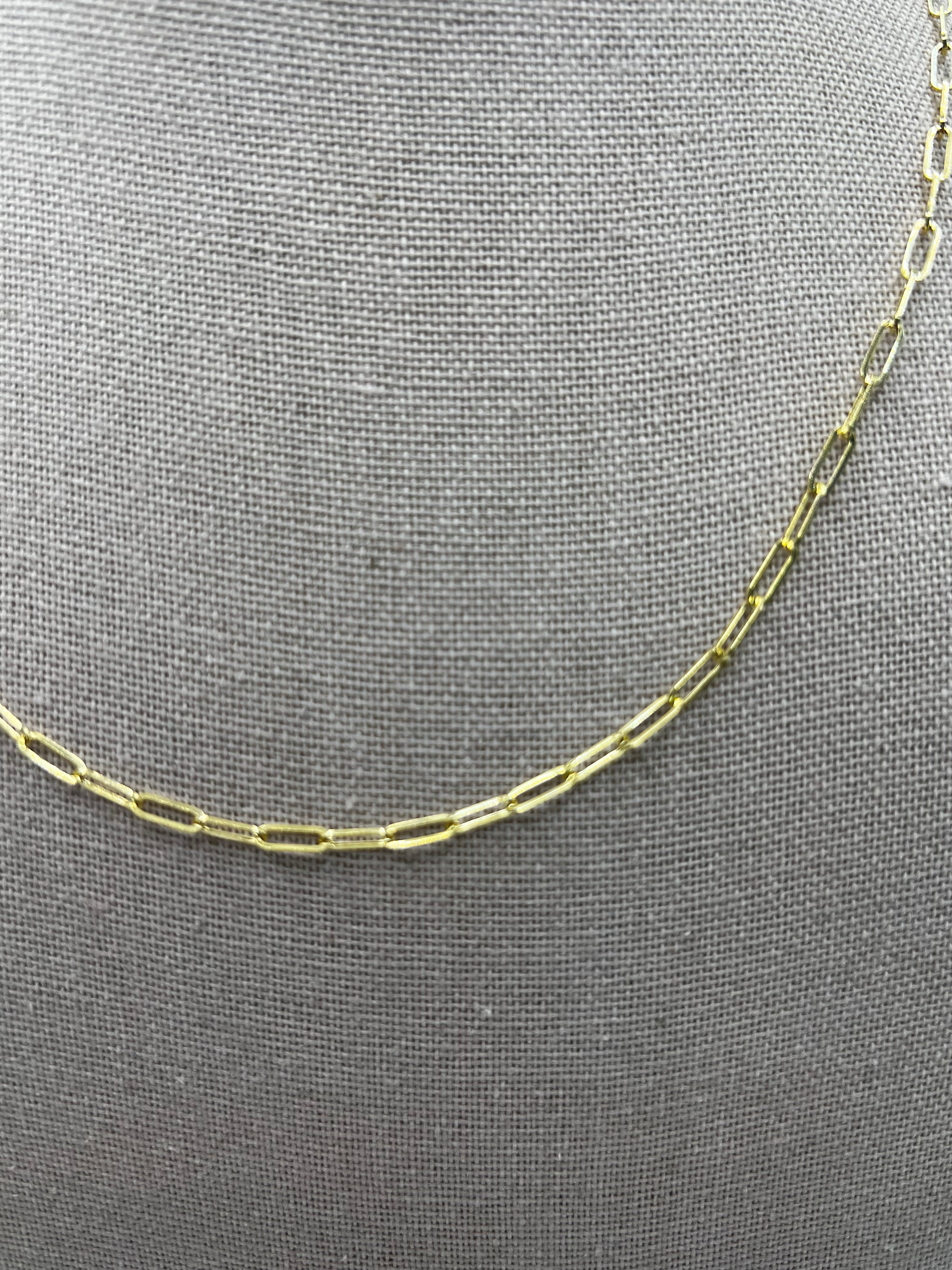 10K Yellow Gold Paperclip Chain 18” – 2.5mm Classic Link Necklace Jewelry