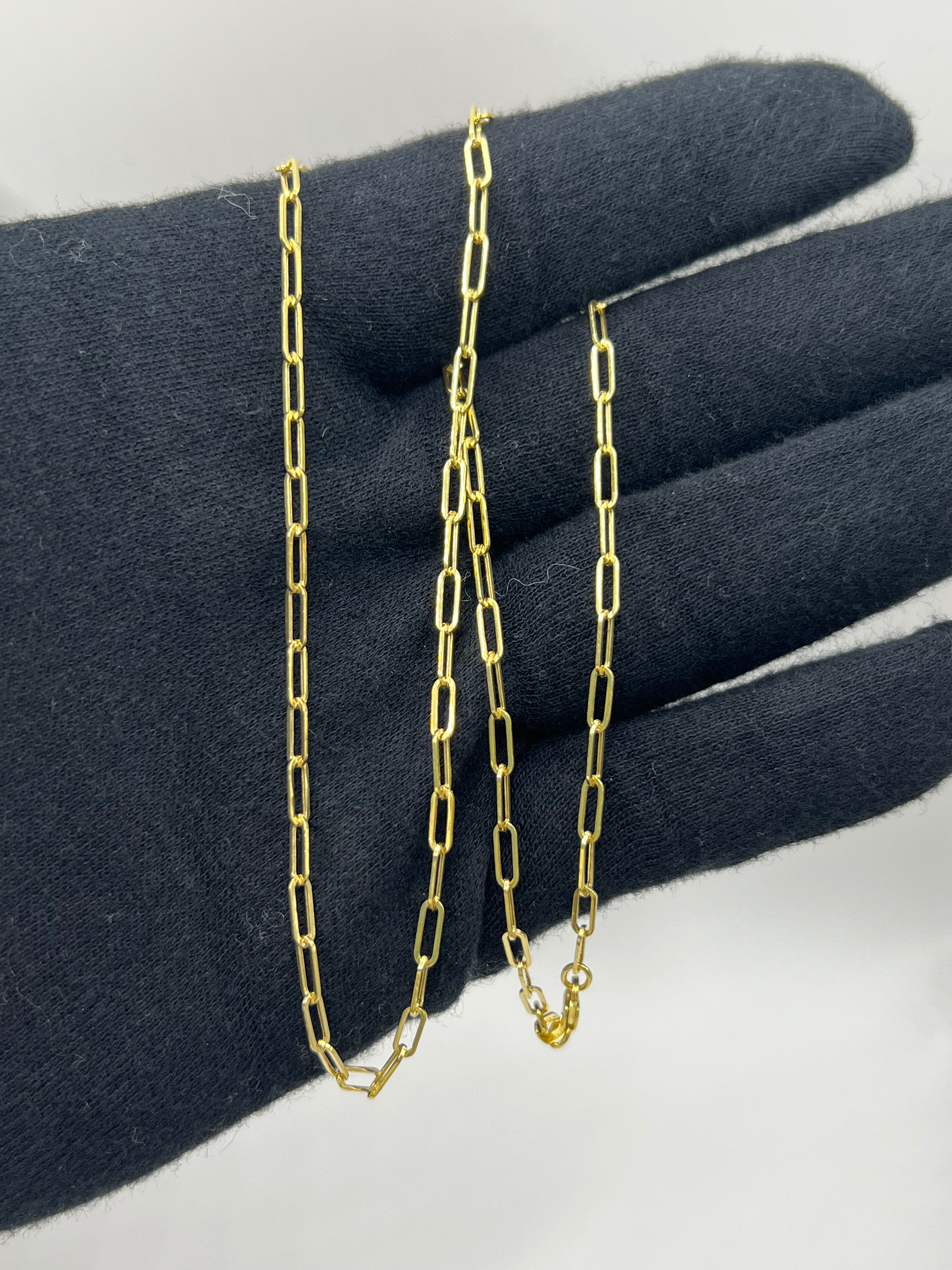 10K Yellow Gold Paperclip Chain 20” – 2.5mm Classic Link Necklace Jewelry