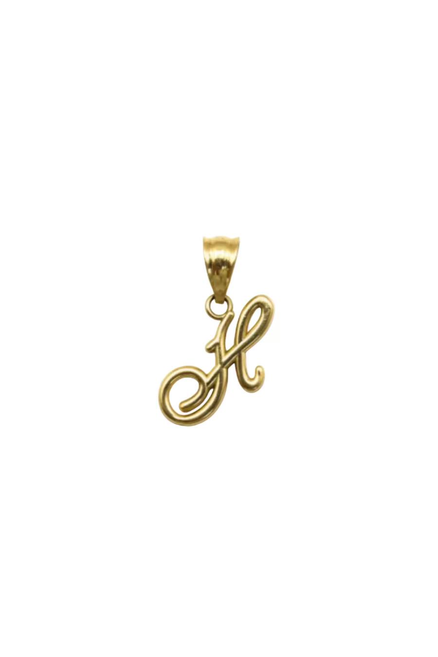 10K Yellow Gold Initial H Pendant – Personalized Letter Necklace Charm