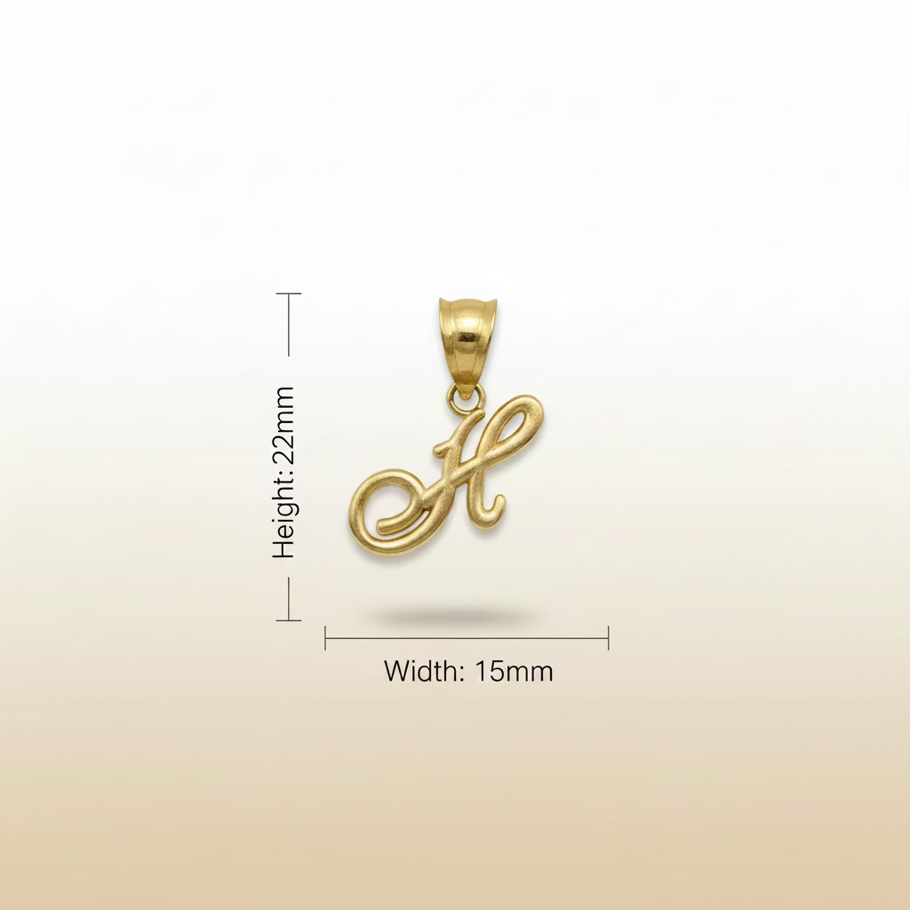10K Yellow Gold Initial H Pendant – Personalized Letter Necklace Charm