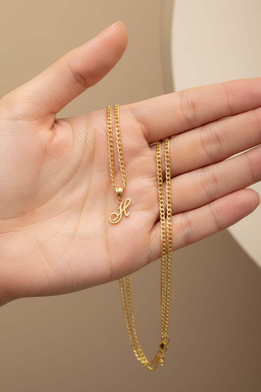 10K Yellow Gold Initial H Pendant – Personalized Letter Necklace Charm