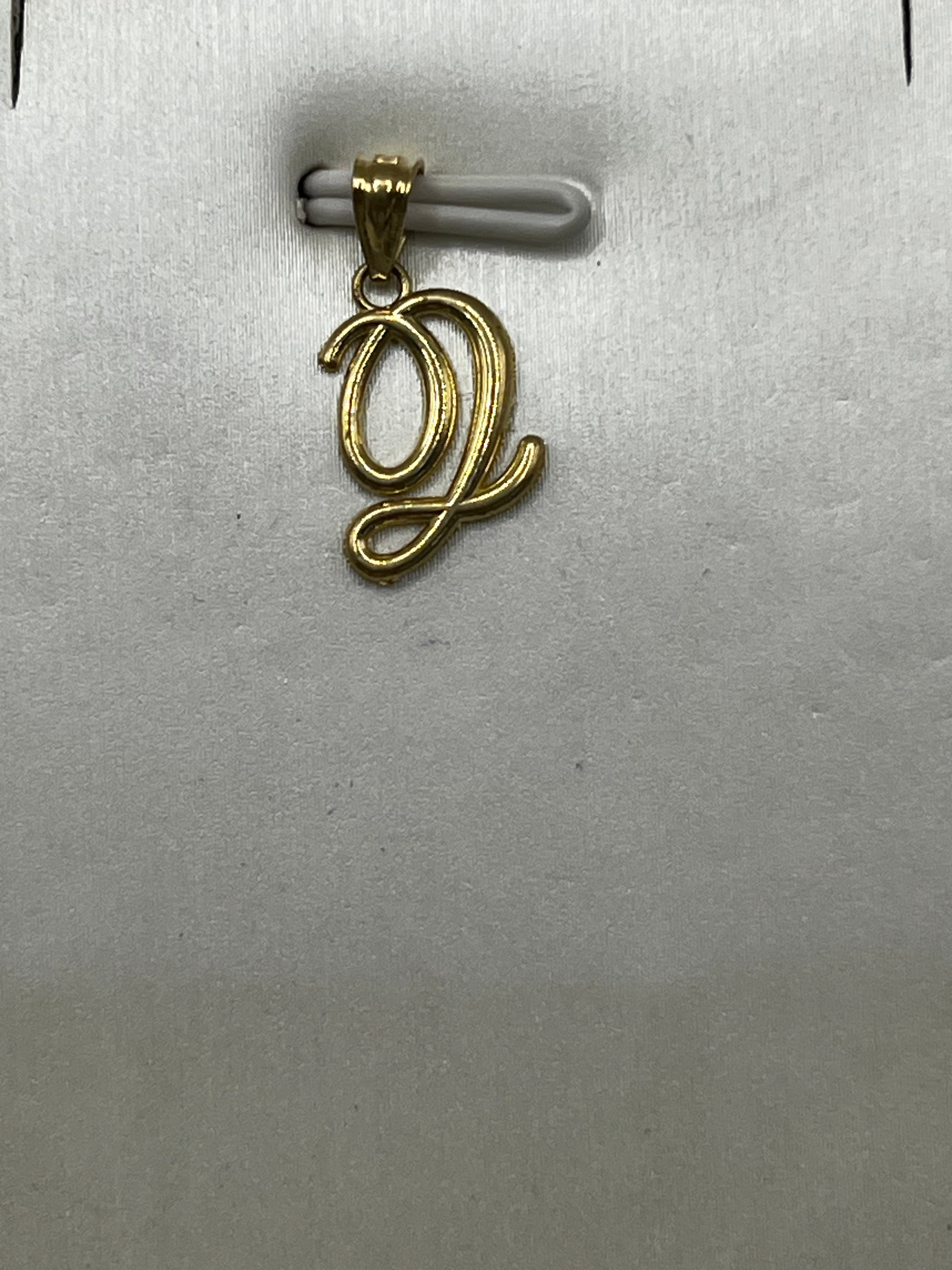 10K Yellow Gold Initial D Pendant – Personalized Letter Necklace Charm