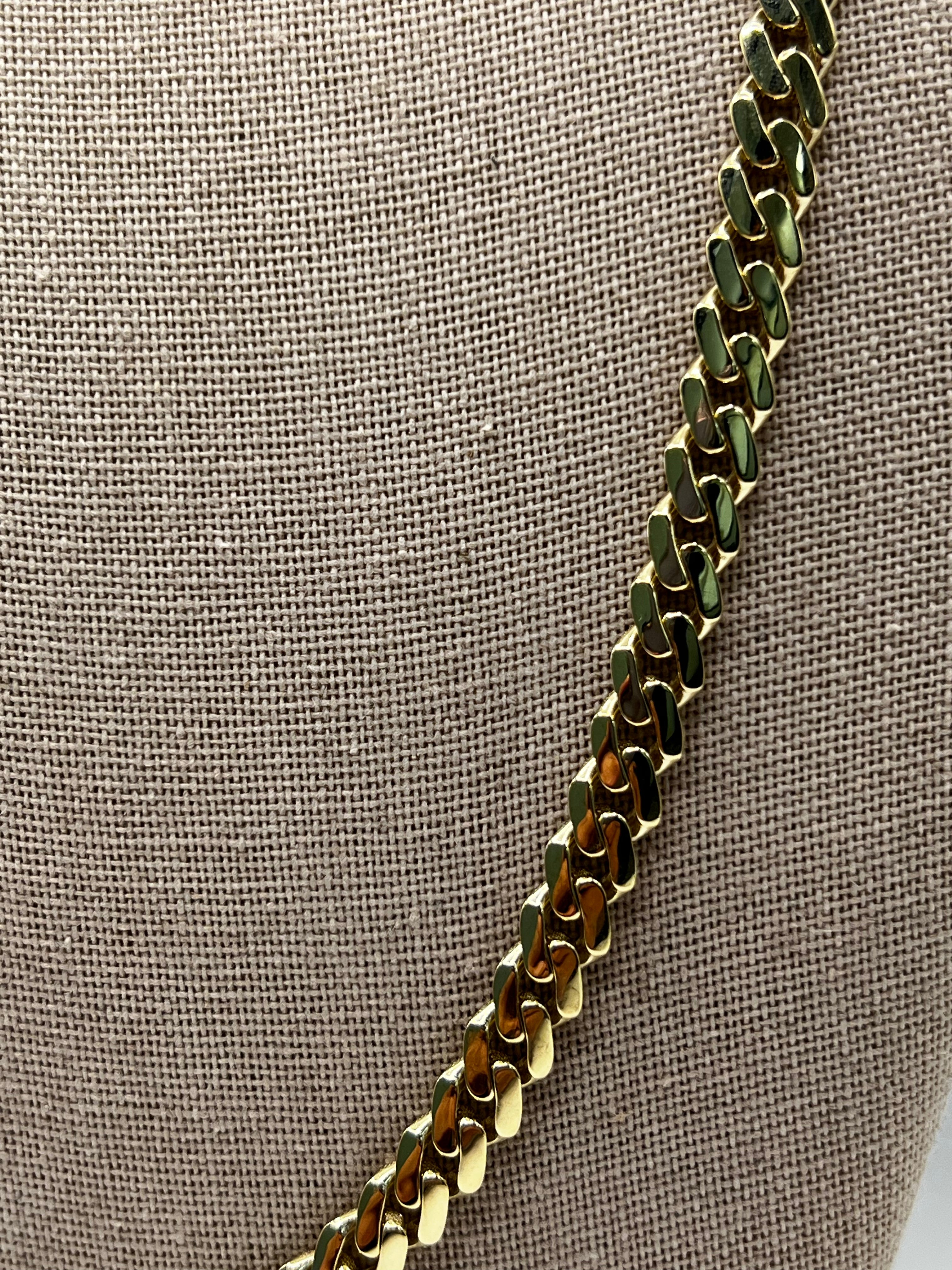 10K Yellow Gold Monaco/Italo Chain 24” – 7mm Classic Twisted Necklace Jewelry