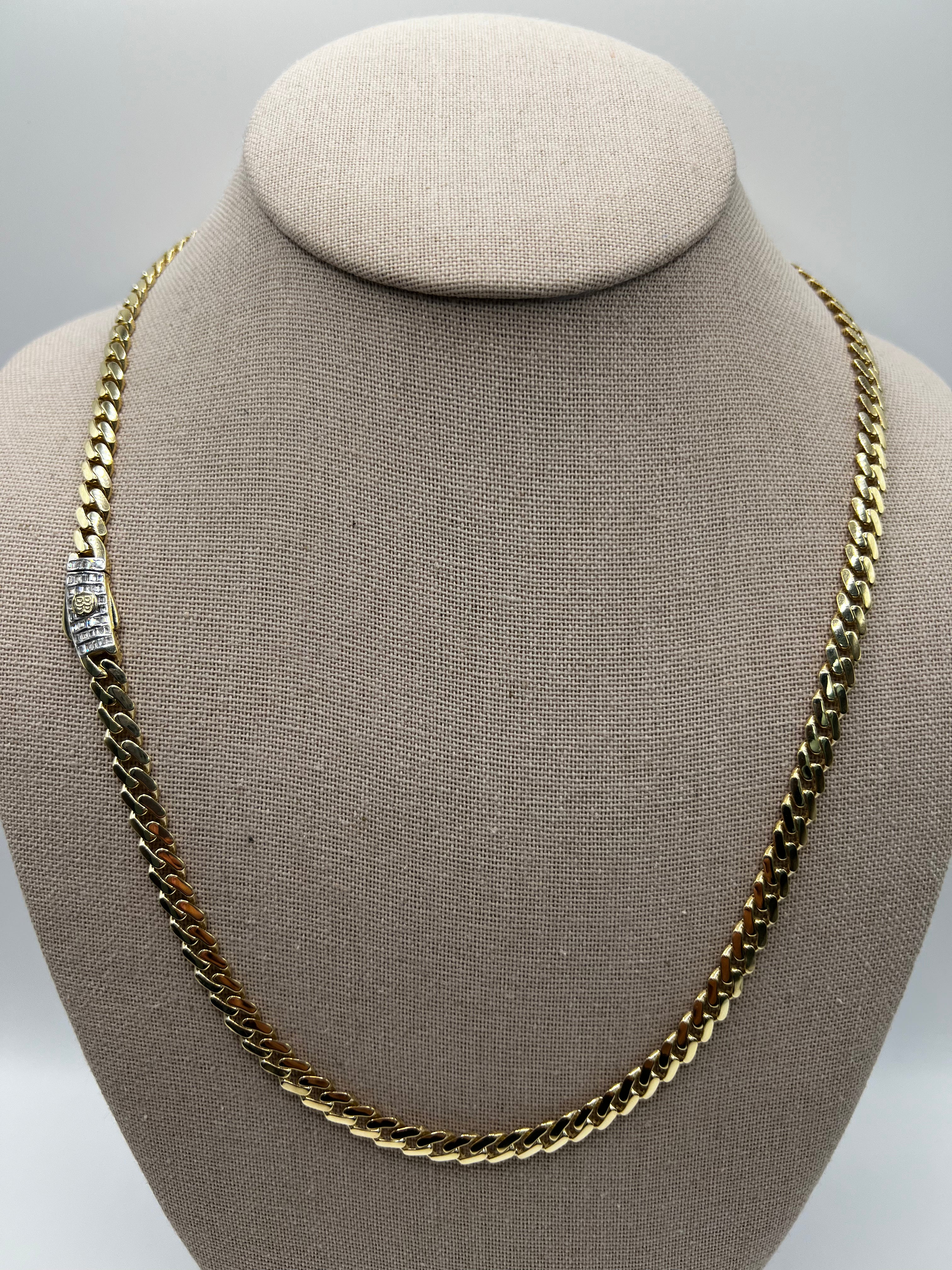 10K Yellow Gold Monaco/Italo Chain 22” – 6mm Classic Twisted Necklace Jewelry