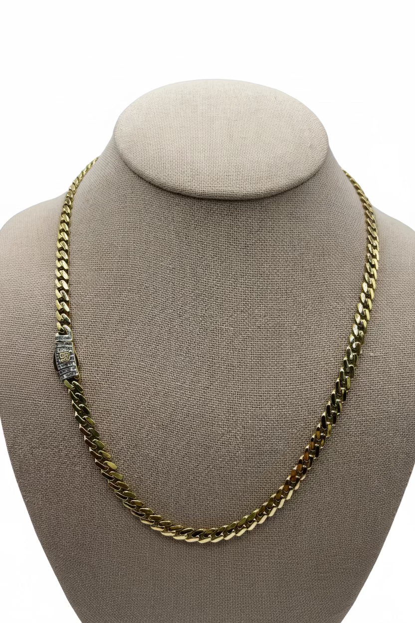 10K Yellow Gold Monaco/Italo Chain 20” – 6mm Classic Twisted Necklace Jewelry
