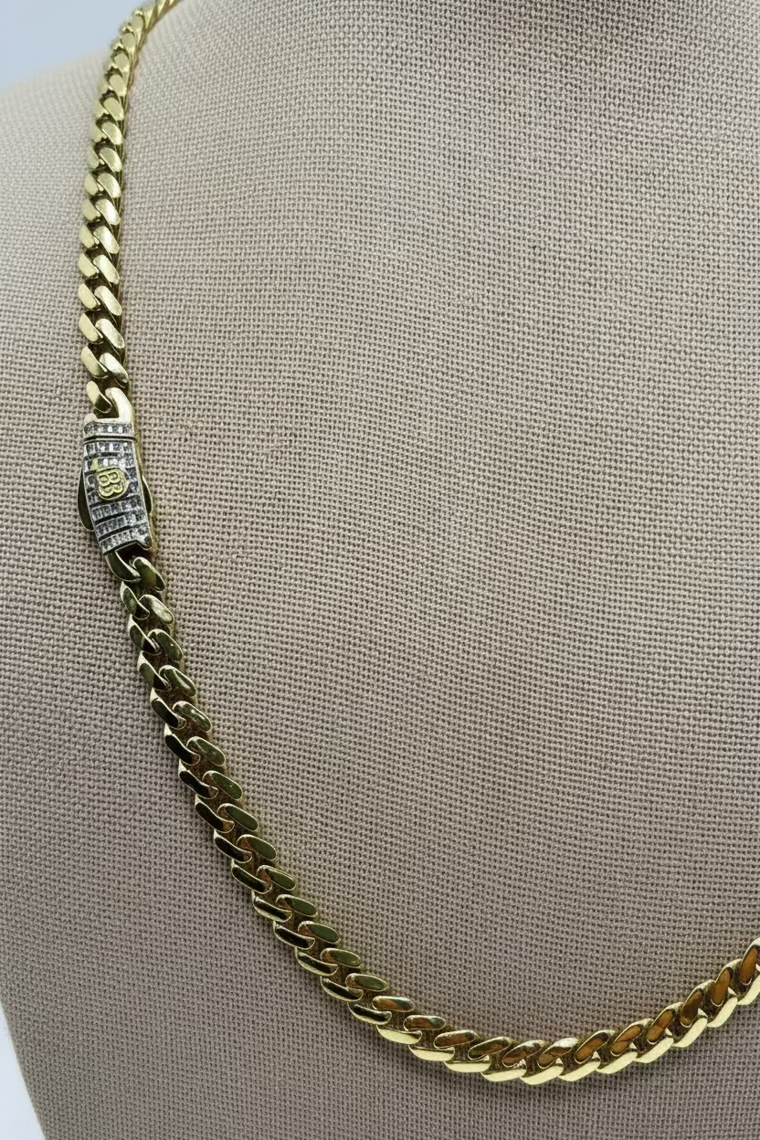 10K Yellow Gold Monaco/Italo Chain 20” – 6mm Classic Twisted Necklace Jewelry