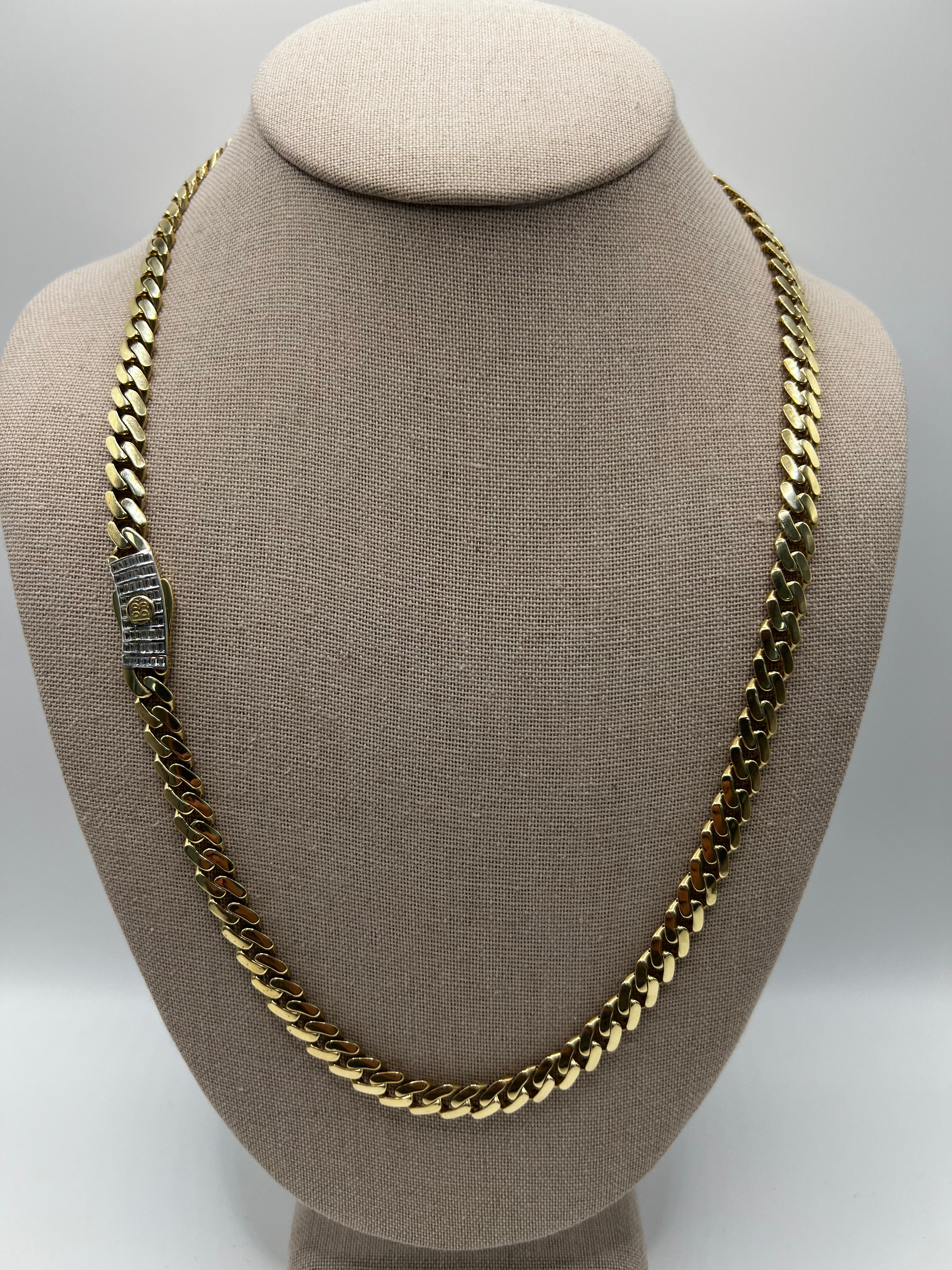 10K Yellow Gold Monaco/Italo Chain 24” – 8mm Classic Twisted Necklace Jewelry