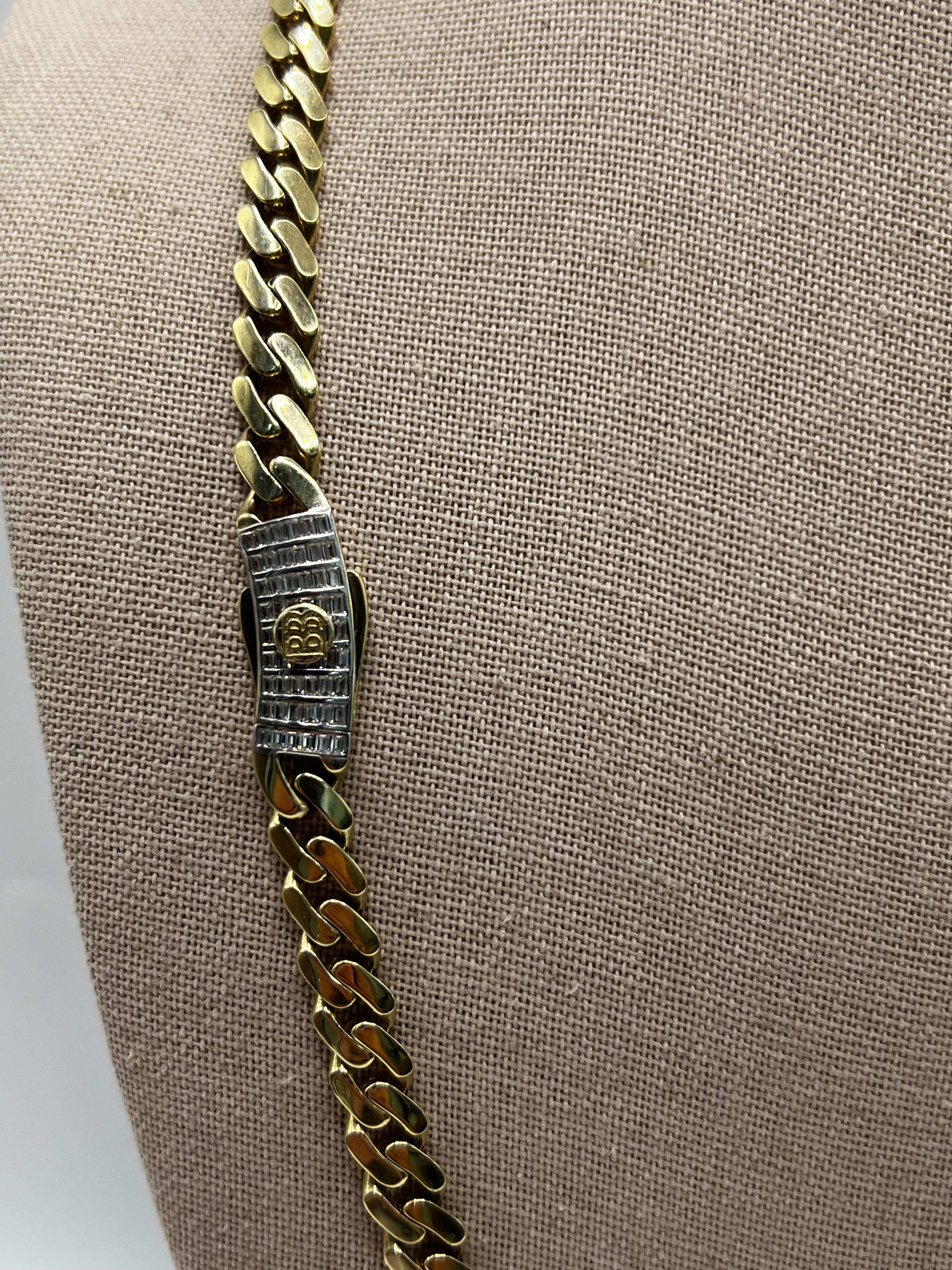 10K Yellow Gold Monaco/Italo Chain 24” – 8mm Classic Twisted Necklace Jewelry