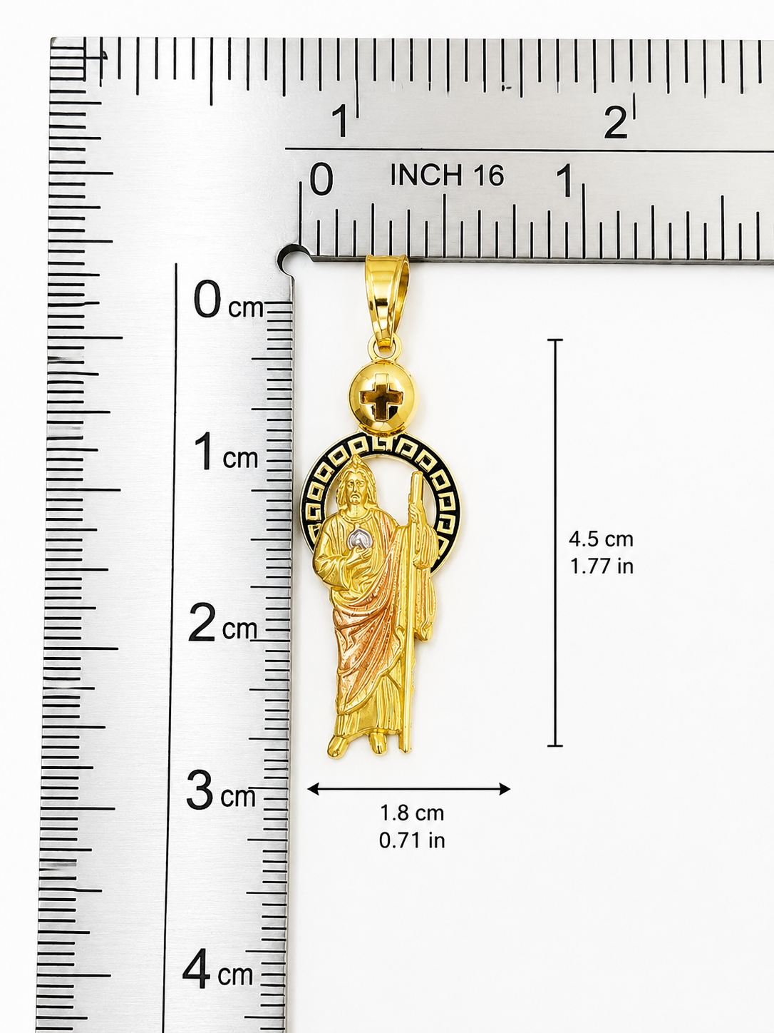 10K Yellow Gold St. Jude Pendant – Religious Medallion Jewellery