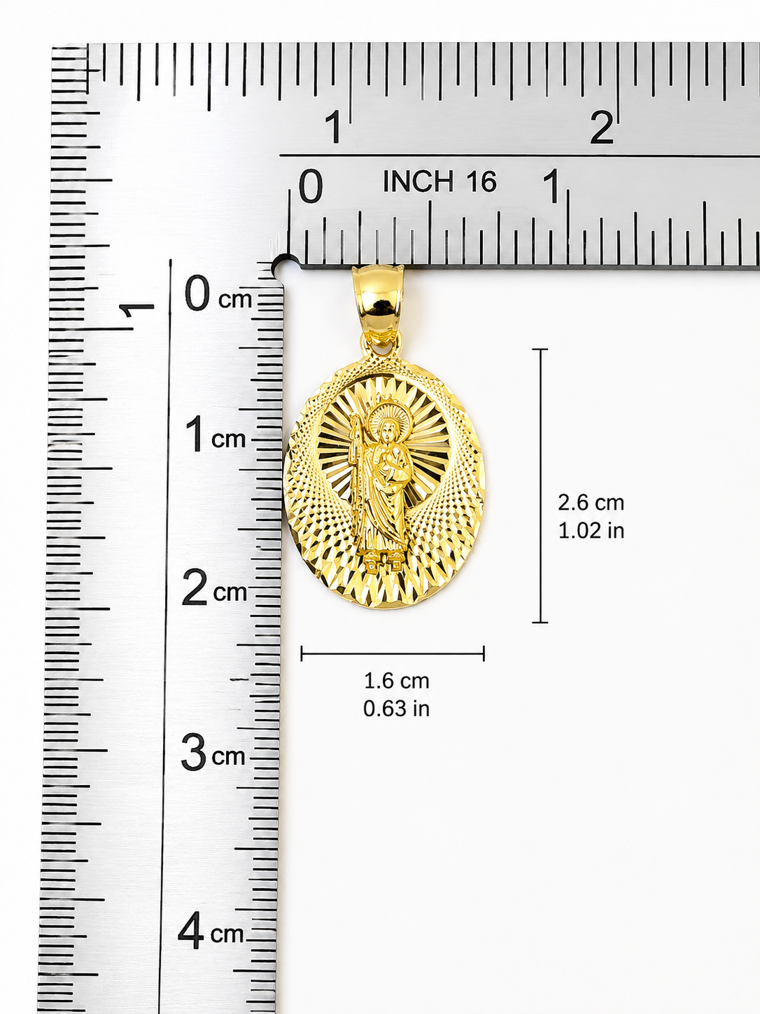 10K Yellow Gold St. Jude Pendant – Religious Medallion Jewellery