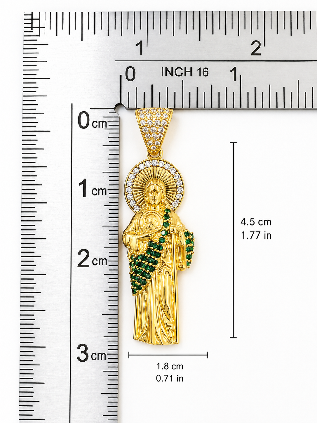 10K Yellow Gold St. Jude Pendant – Religious Medallion Jewellery