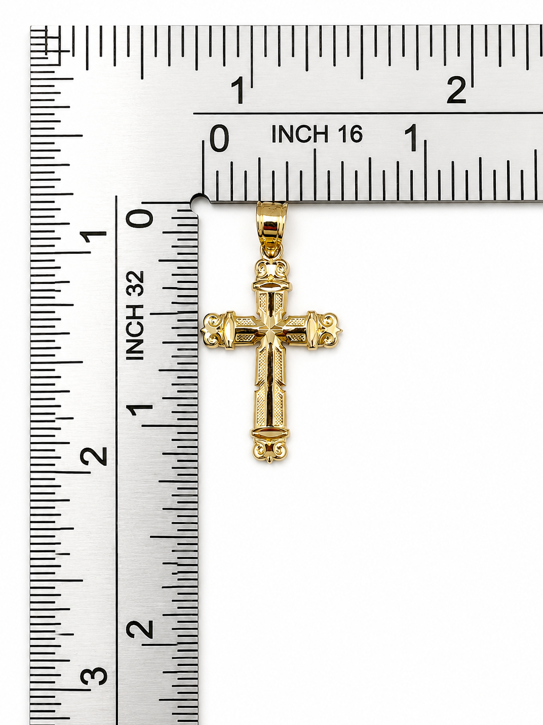 10K Yellow Gold Cross Pendant – Classic Faith Religious Necklace Charm