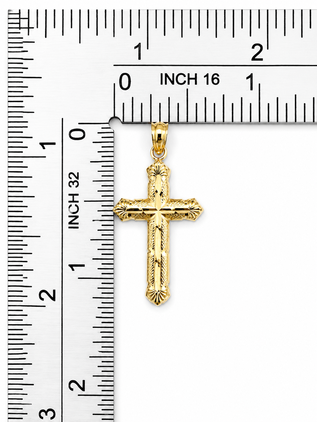 10K Yellow Gold Cross Pendant – Classic Faith Religious Necklace Charm
