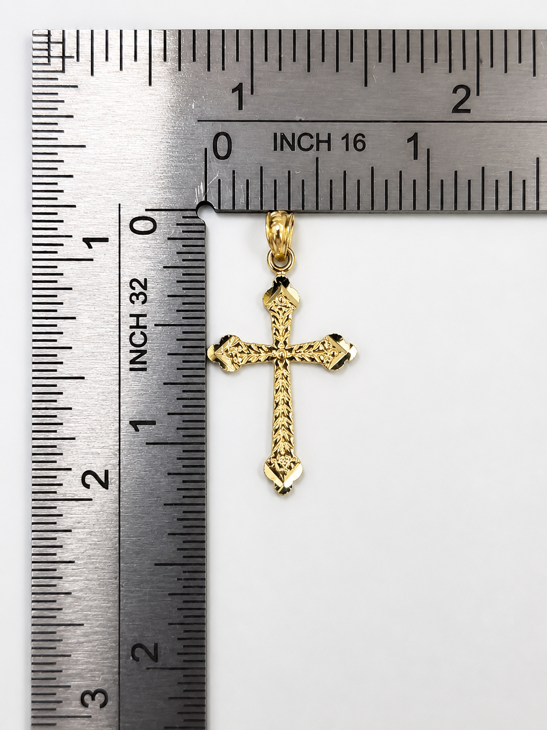 10K Yellow Gold Cross Pendant – Classic Faith Religious Necklace Charm